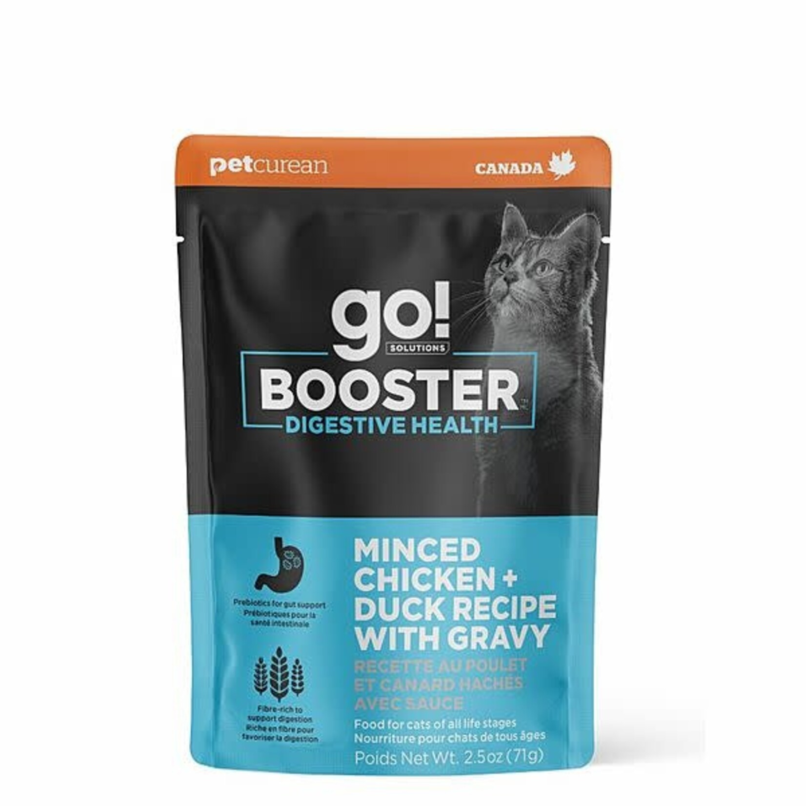 go! solutions Go! Cat Booster Digestive Health Minced Chicken + Duck With Gravy 2.5oz
