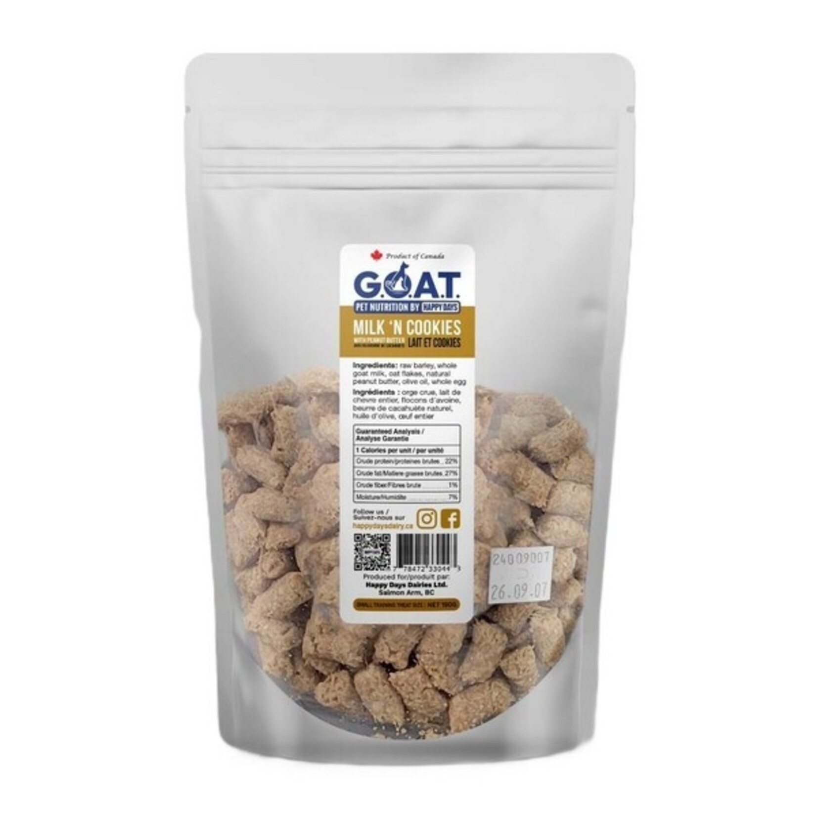 Happy Days Happy Days Milk'N Cookies With Peanut Butter Training Treats 190G