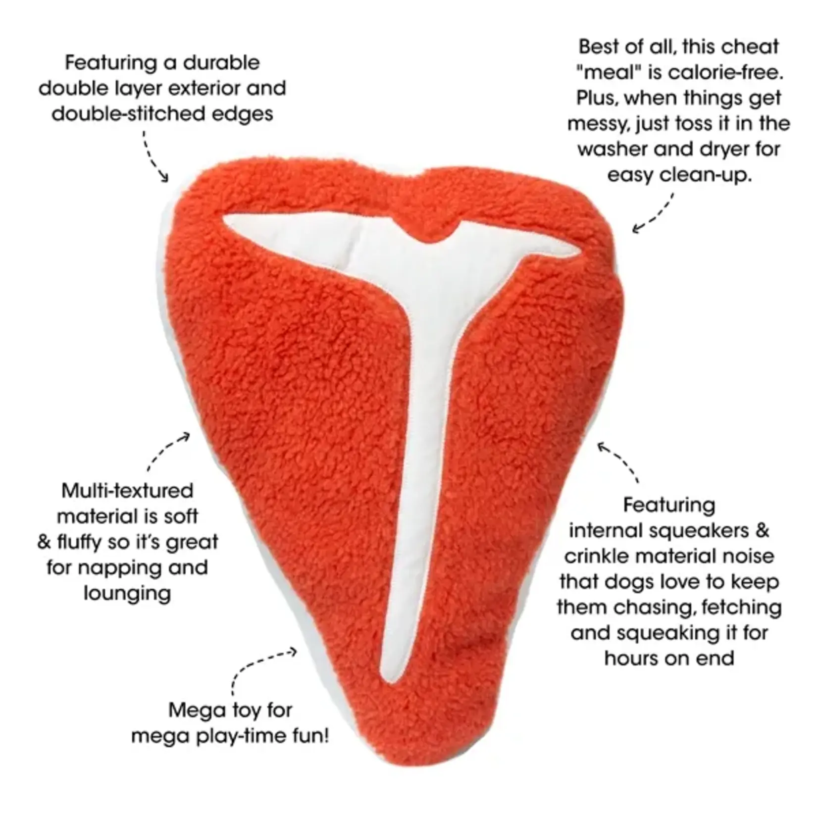 BBQ Plush Mega Steak Dog Toy