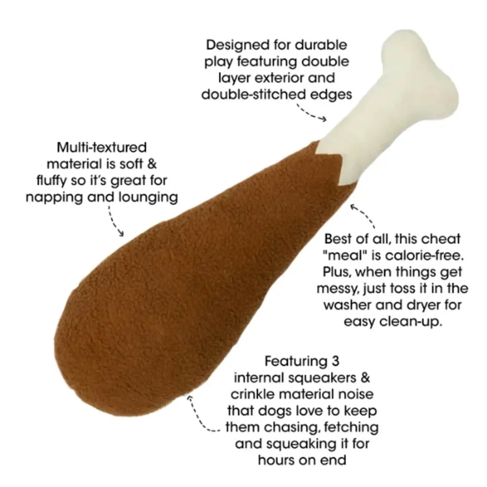 BBQ Plush Mega Drumstick Dog Toy