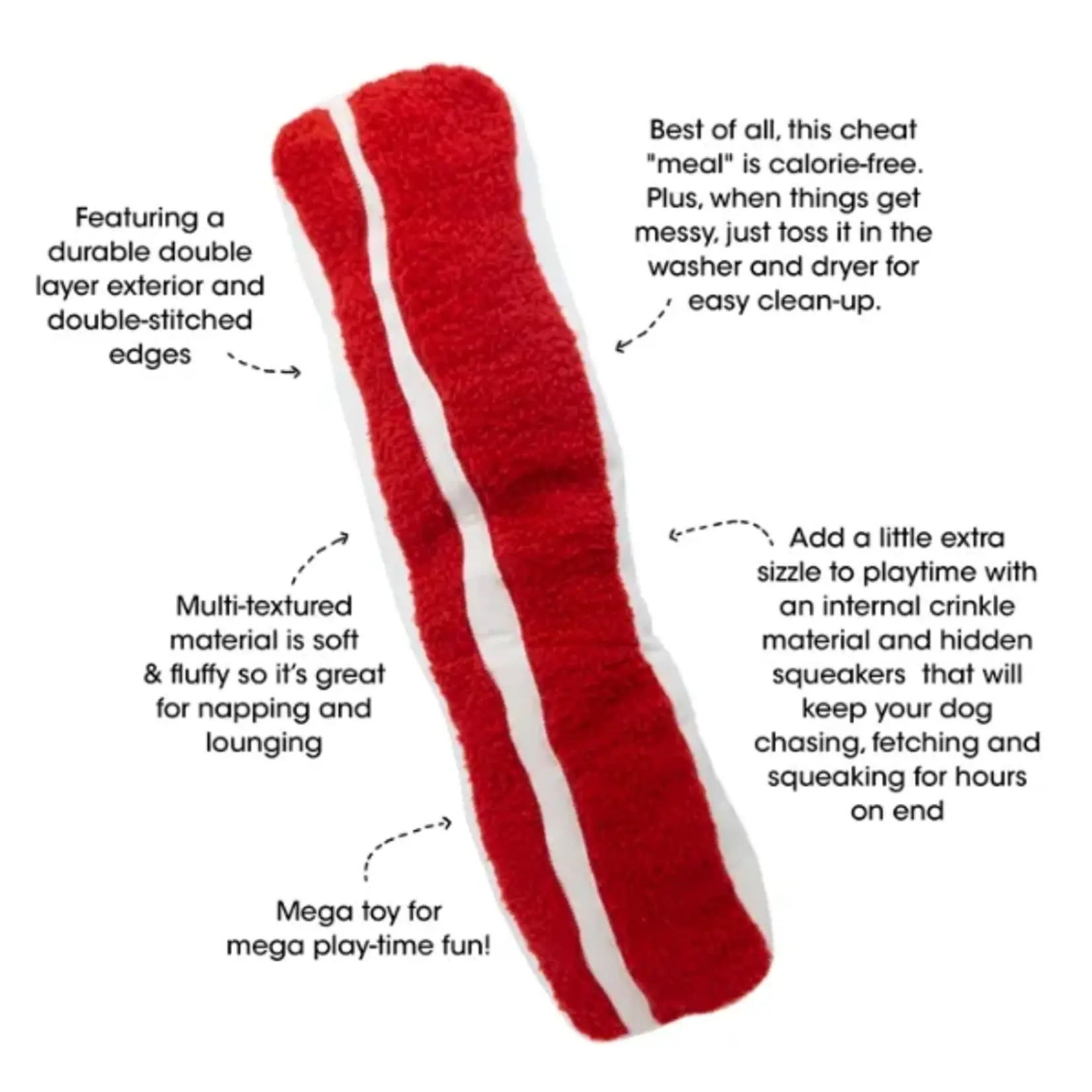 BBQ Plush Mega Bacon Dog Toy