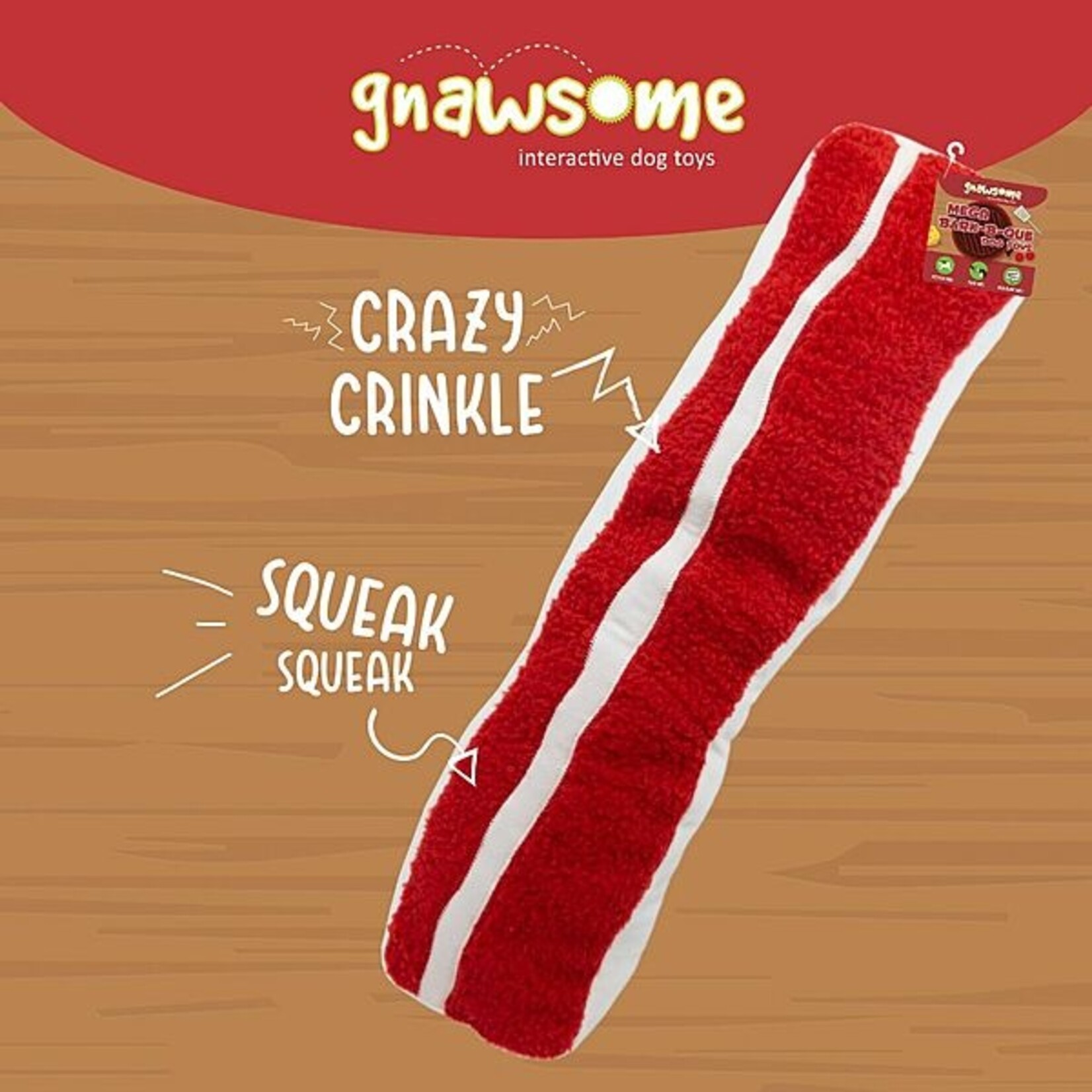 BBQ Plush Mega Bacon Dog Toy