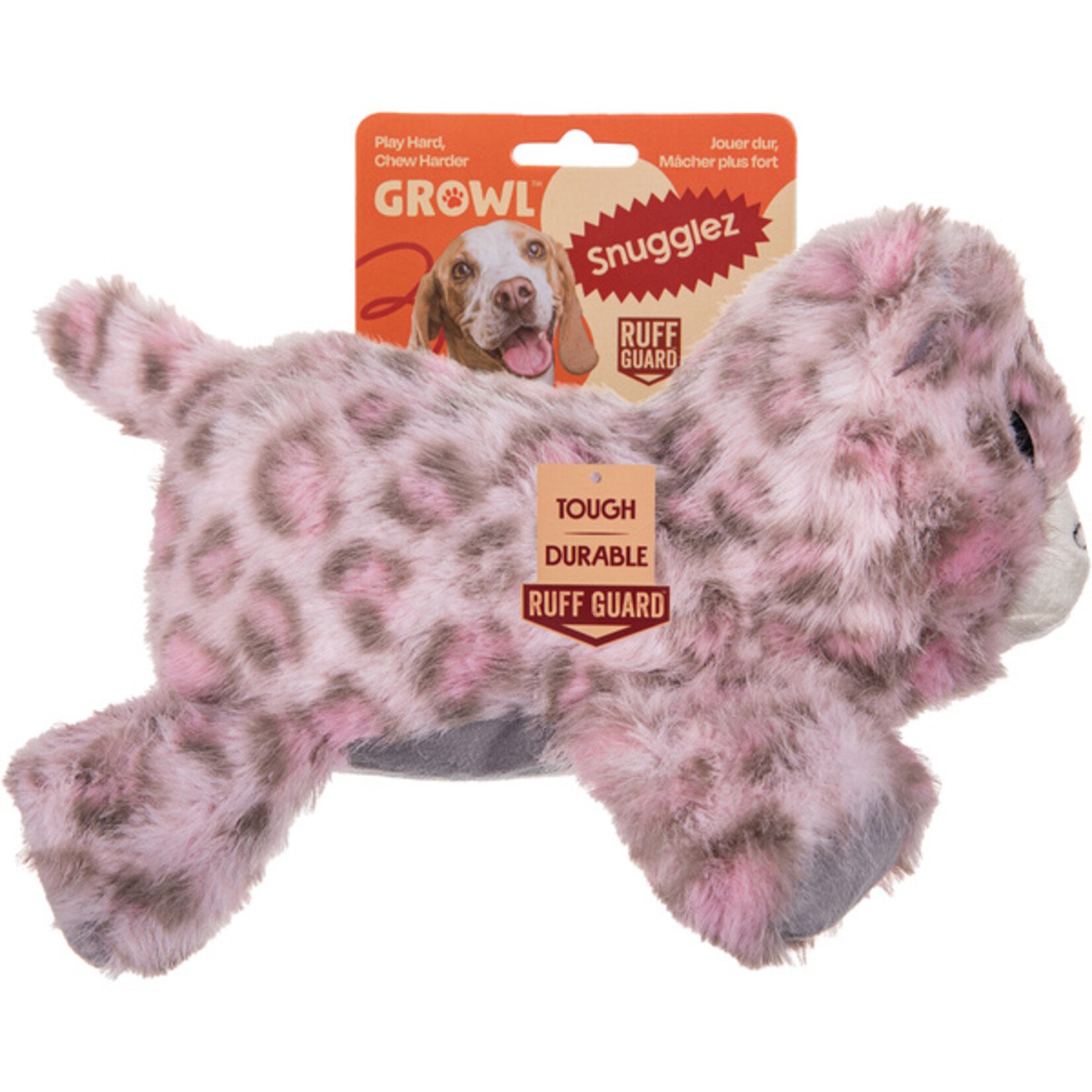Growl Snugglez Snow Leopard dog Toy