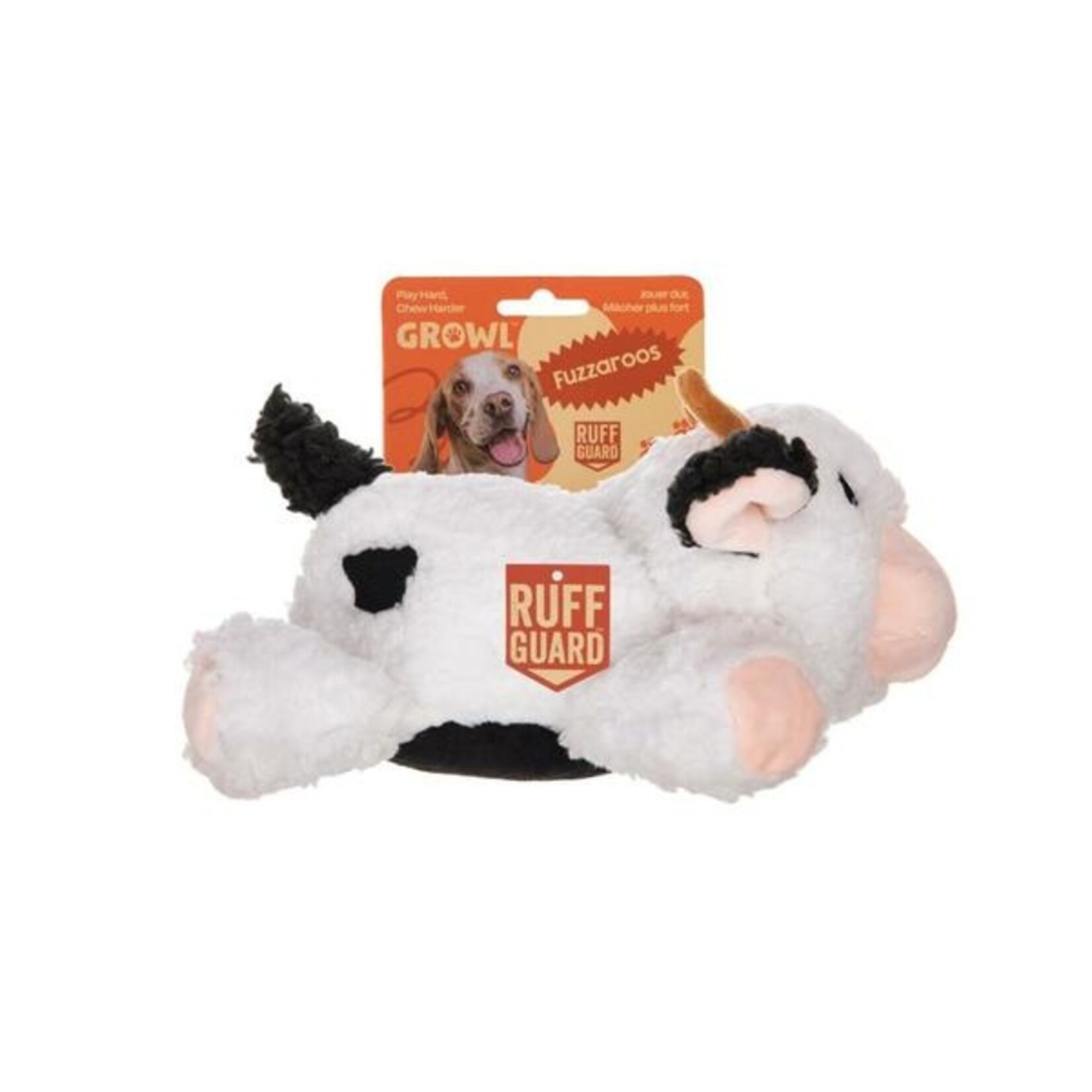 Growl Fuzzaroos Cow White dog Toy