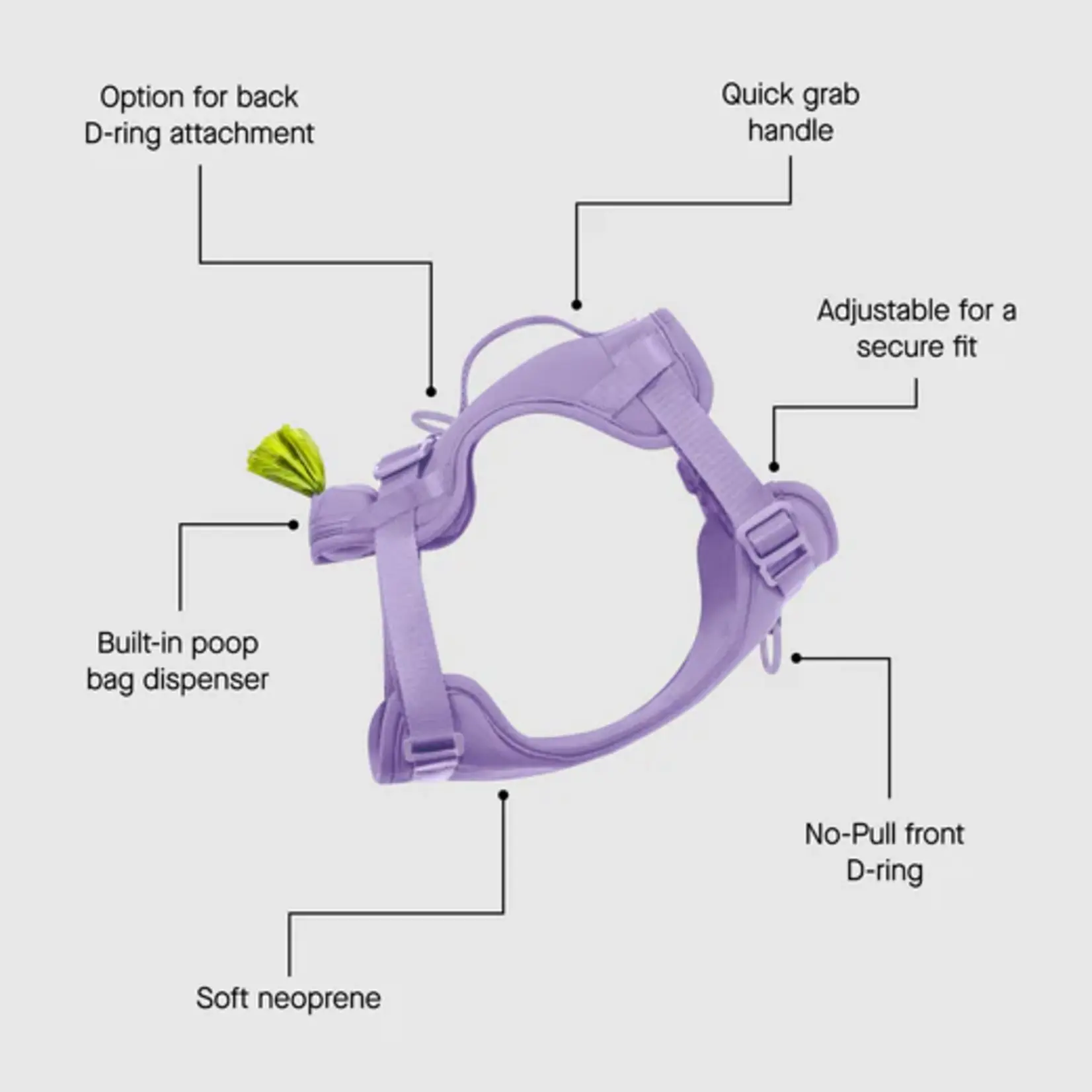 Canada Pooch Canada Pooch Neoprene Everything Harness With Poop Bag Dispenser