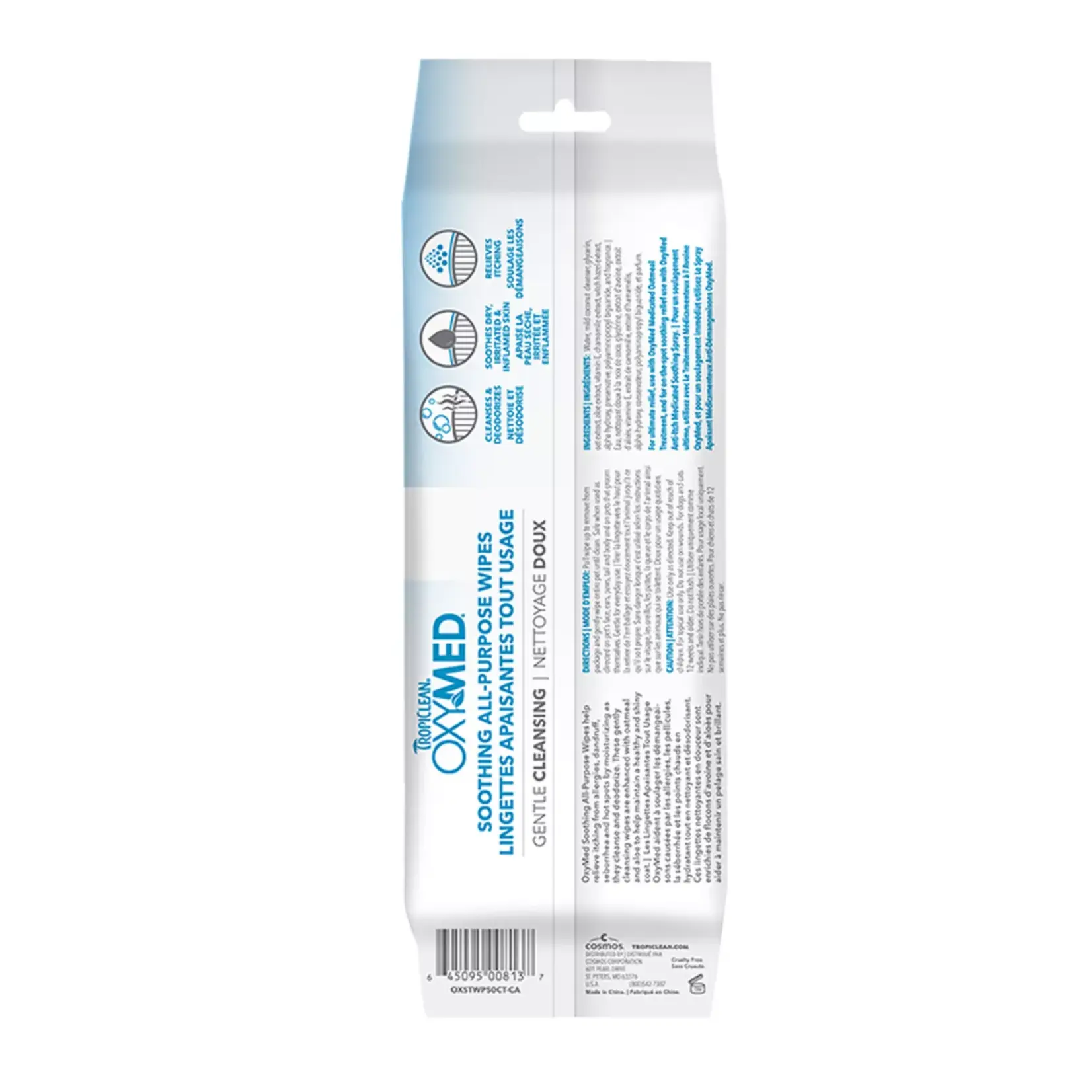 OxyMed TropiClean OxyMed Soothing Relief Wipes Dog & Cat (50pk )