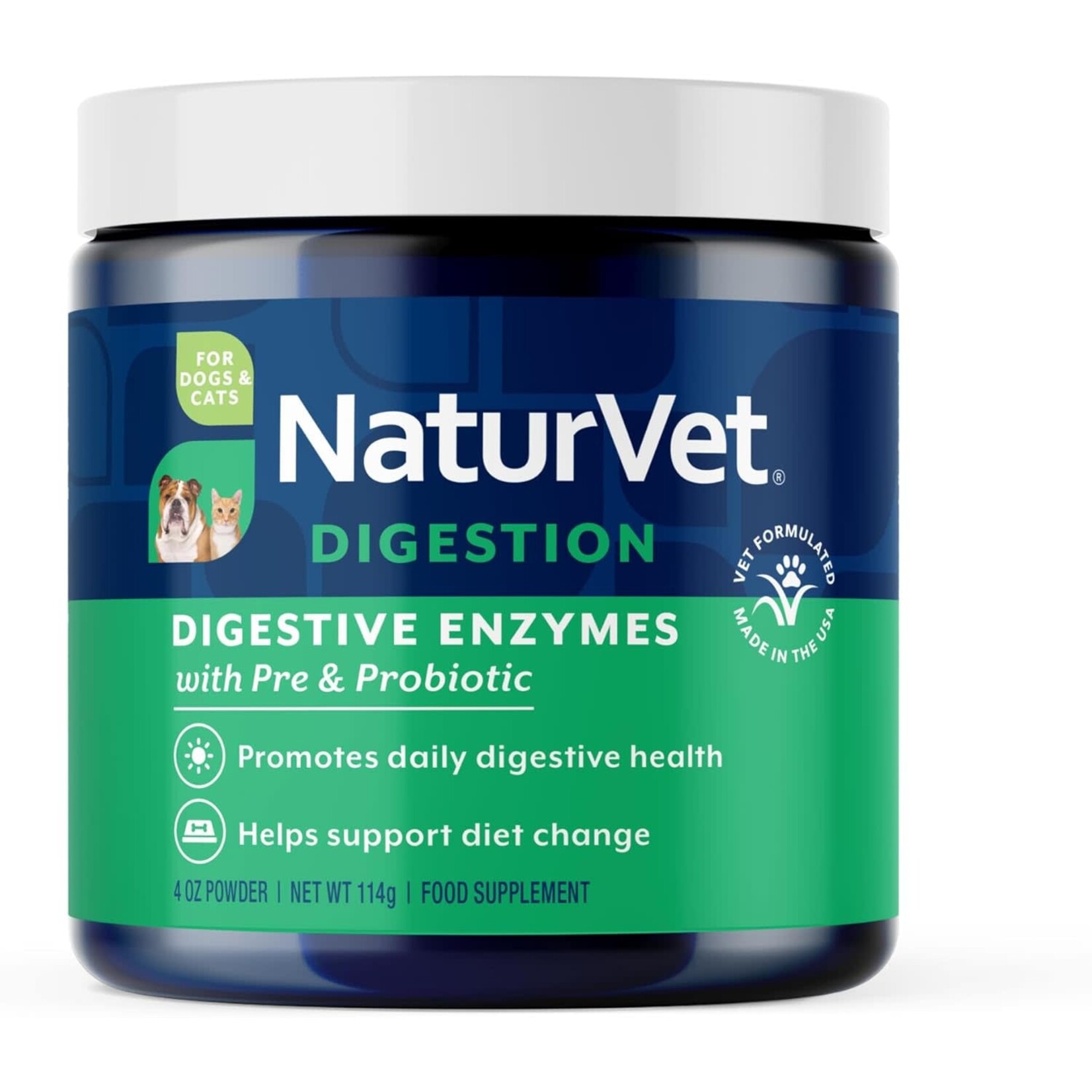 Naturvet Digestive Enzymes & Probiotic Powder 4oz Dogs & Cats