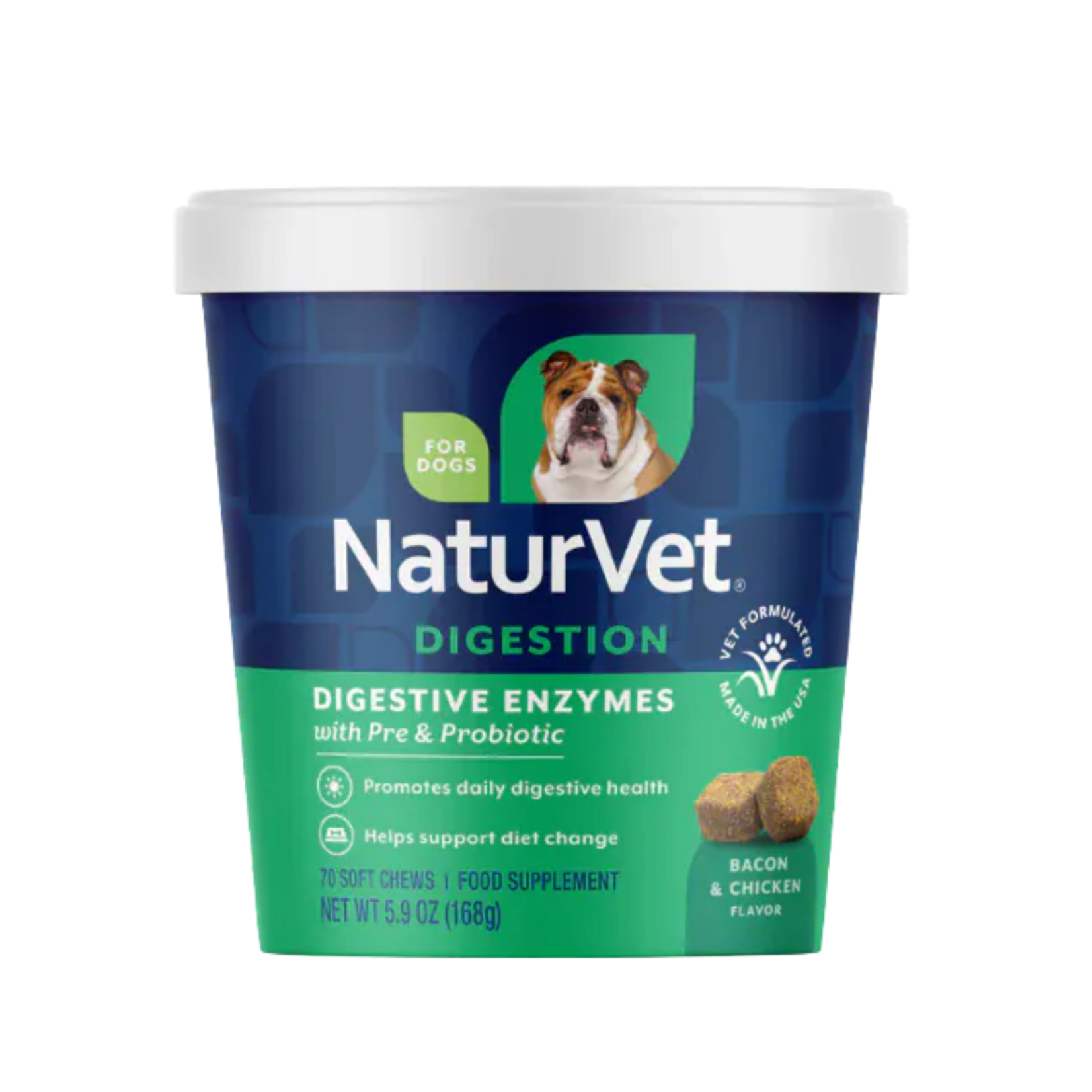 Naturvet Digestive Enzyme & Probiotic 70 Soft Chews for dog