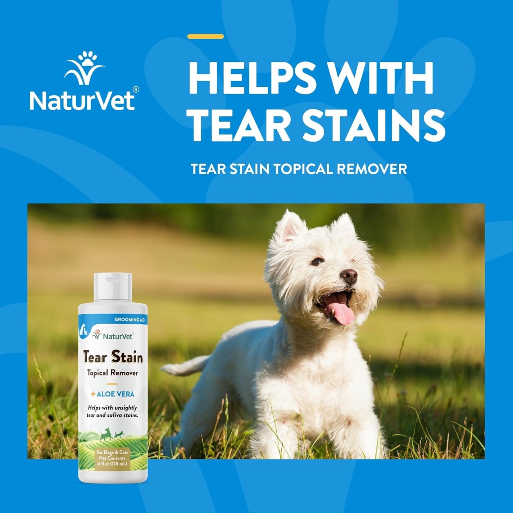 Naturvet Tear Stain topical Remover 4OZ