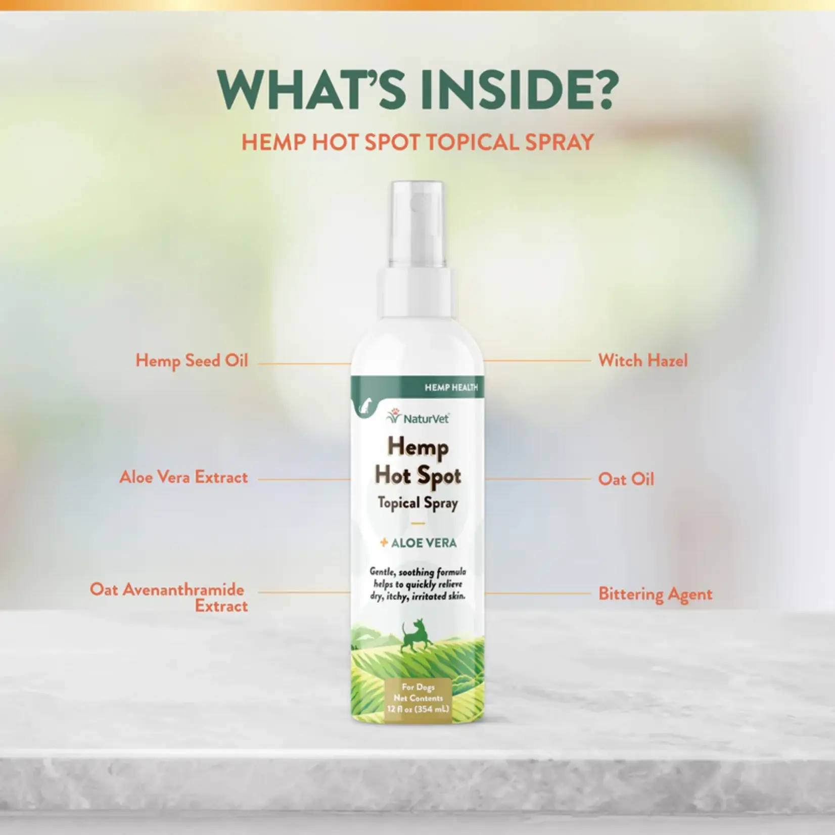 Naturvet  Hemp Hot Spot Aloe Vera Spray  354ml