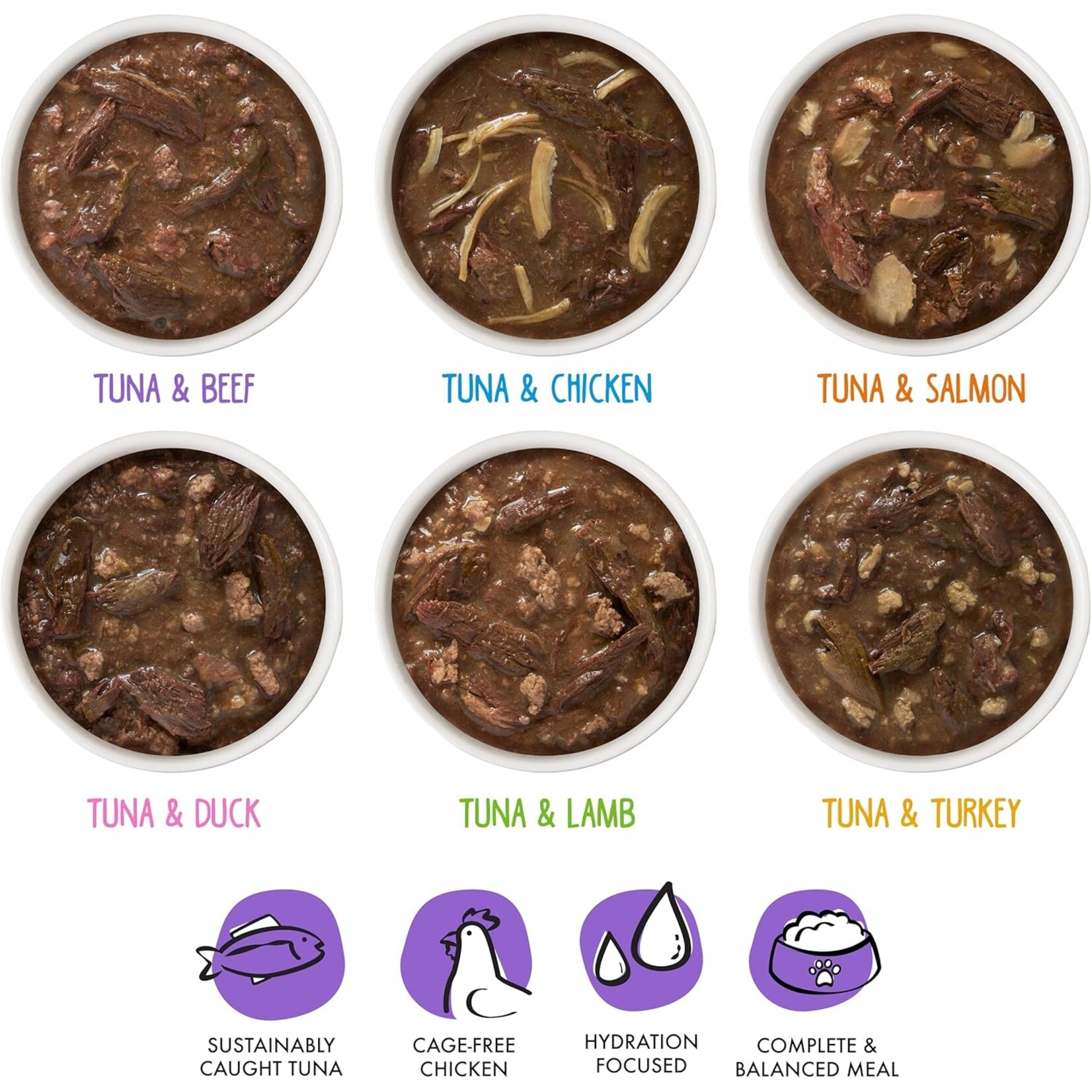 Weruva Weruva Best Feline Friend Tuna Lovers Variety Gravy 6 Flavors (Cat) 12 Pouches 3OZ