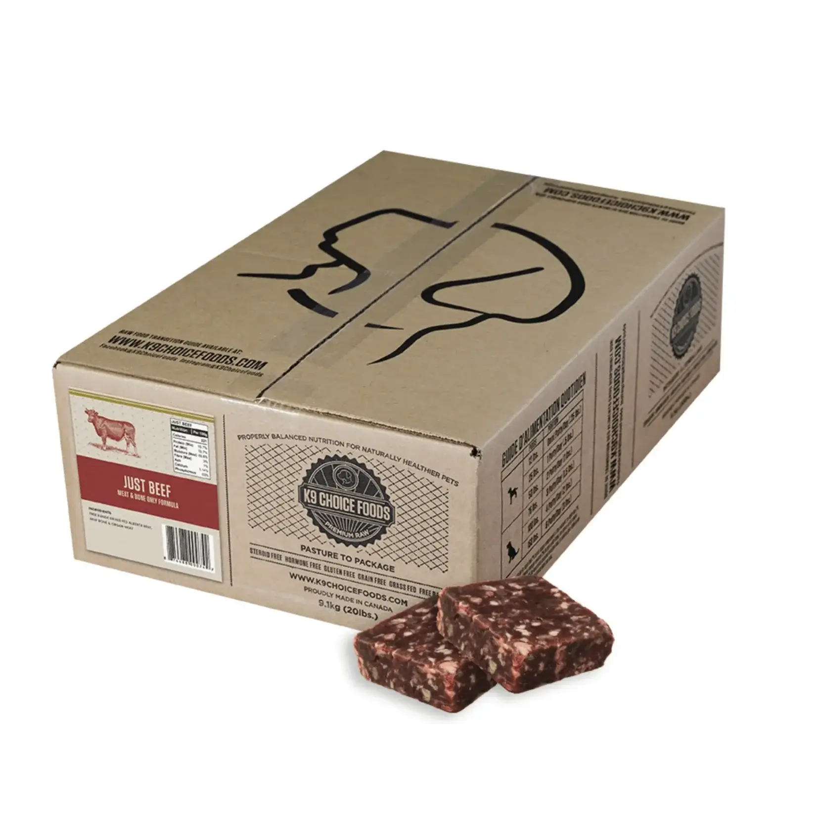 K9 Complete Frozen Just Beef Meat & Bone Formula20lb