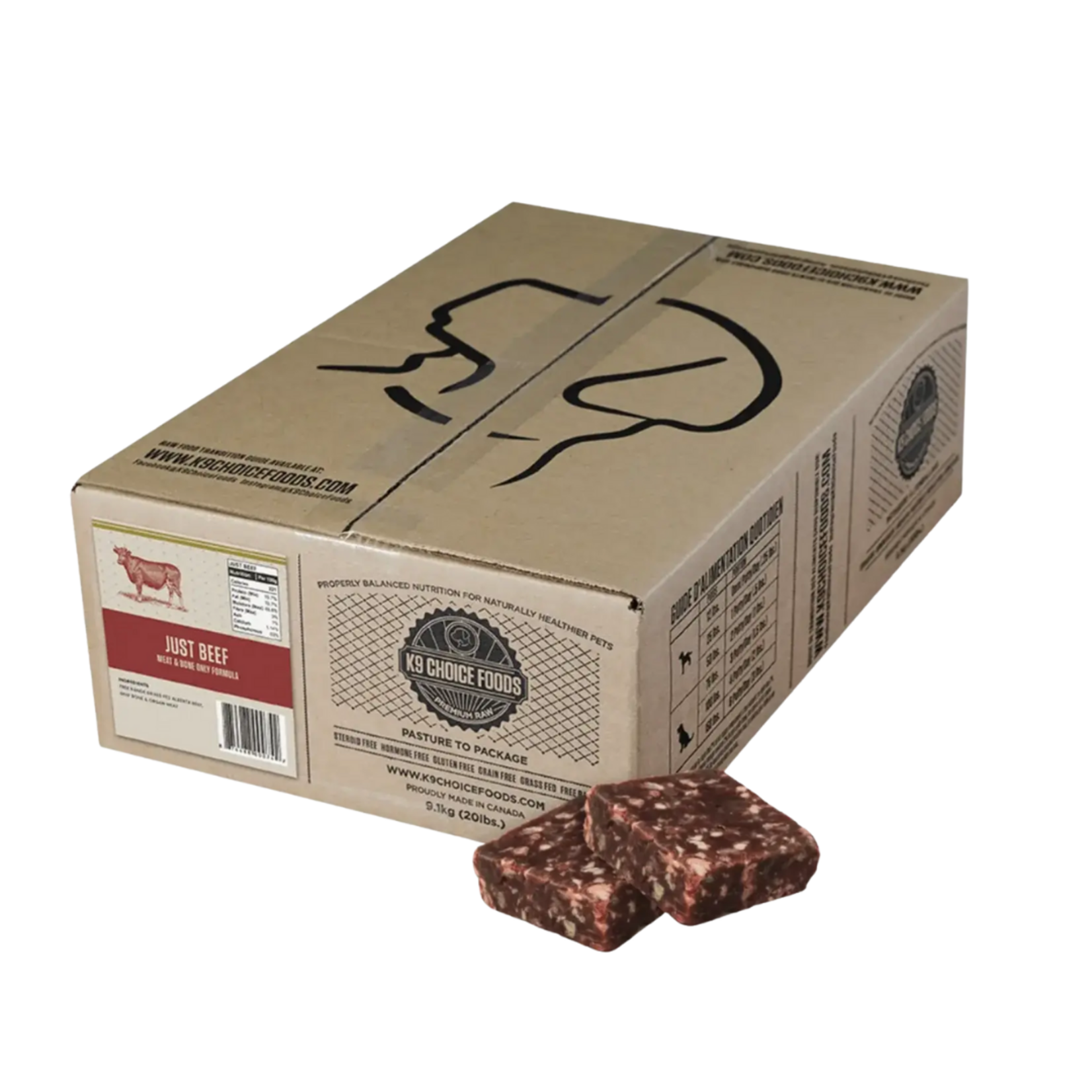 K9 Complete Frozen Just Beef Meat & Bone Formula20lb