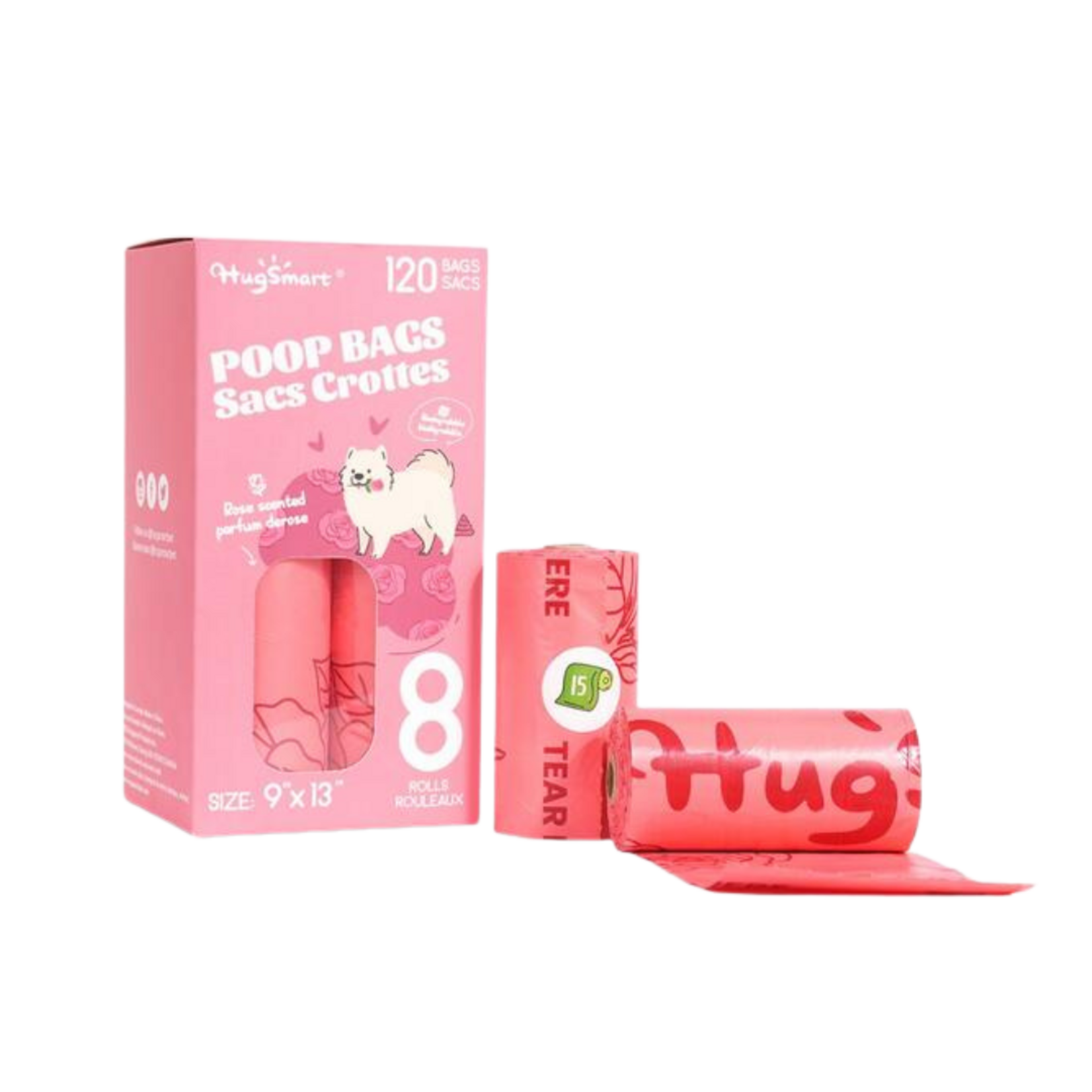 HugSmart Poop Bags Rose 8pk