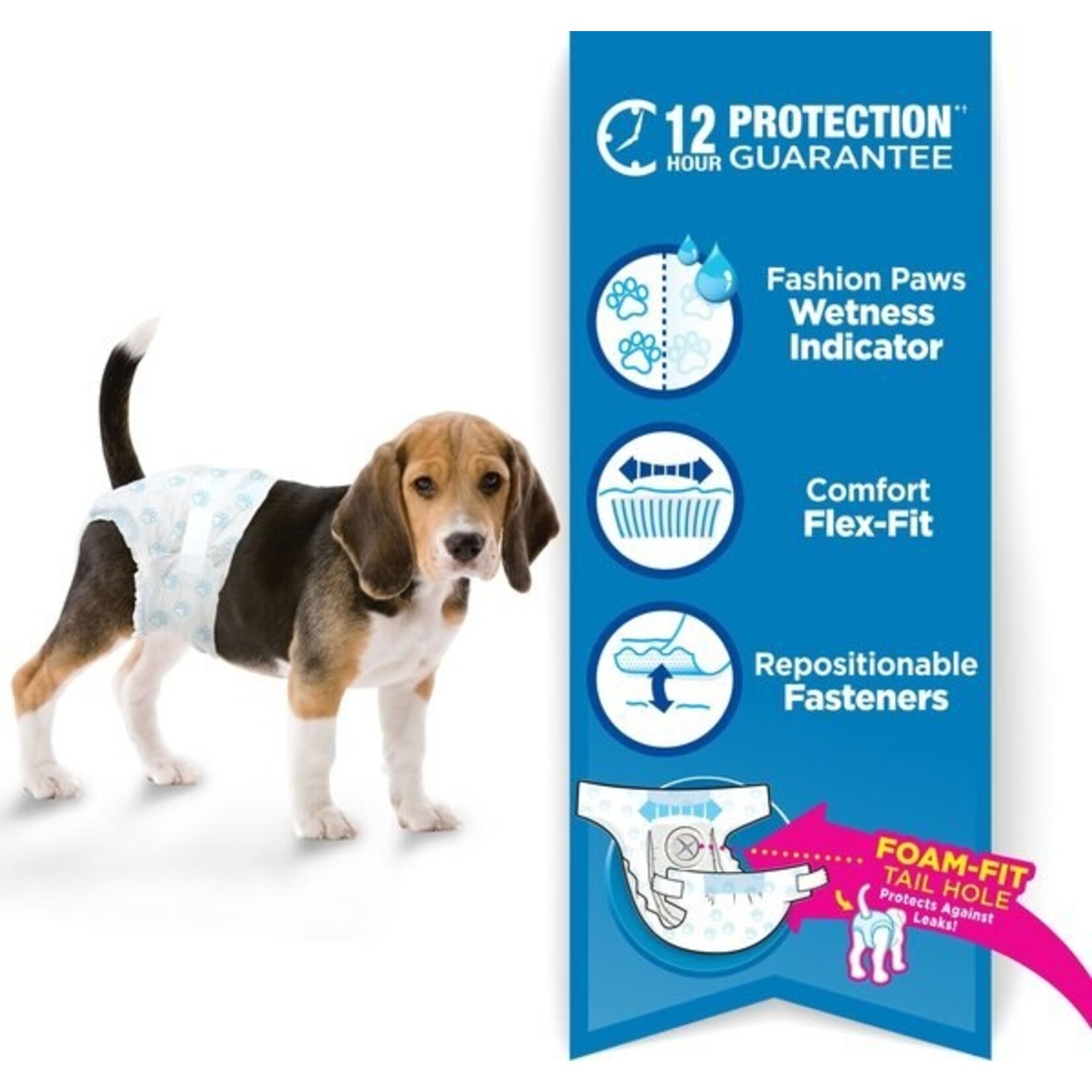 Wee - Wee Wee - Wee Disposable Diapers Foam Fit Tail Hole Medium 12pk