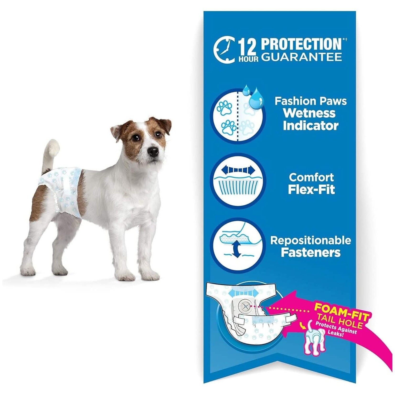 Wee - Wee Wee - Wee Disposable Diapers Foam Fit Tail Hole Small 12pk