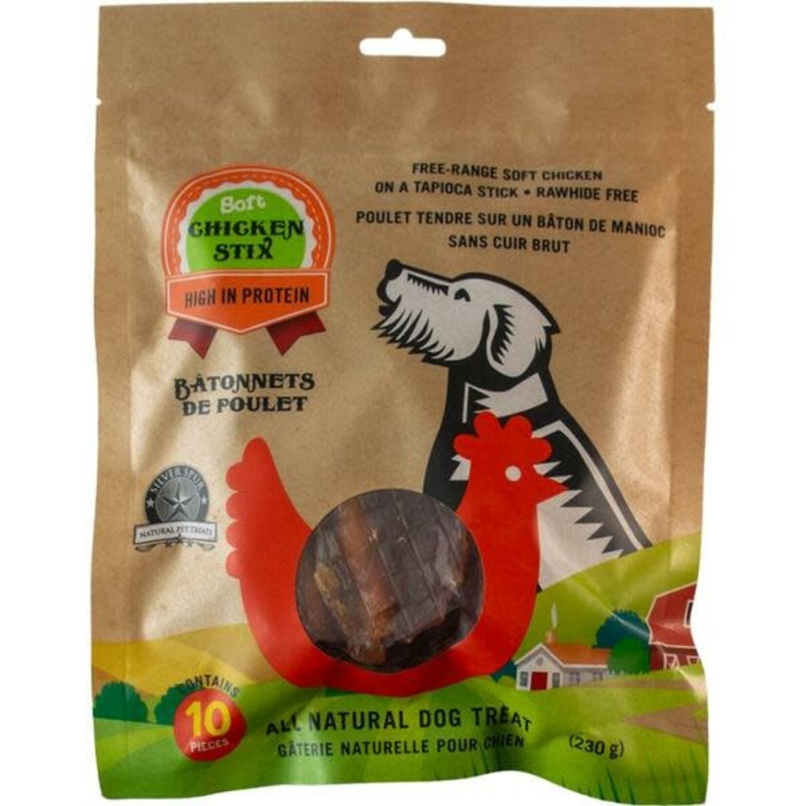 Silver Spur Soft Chicken on a Tapioca Stick  (Rawhide Free )230gm (10 pieces)