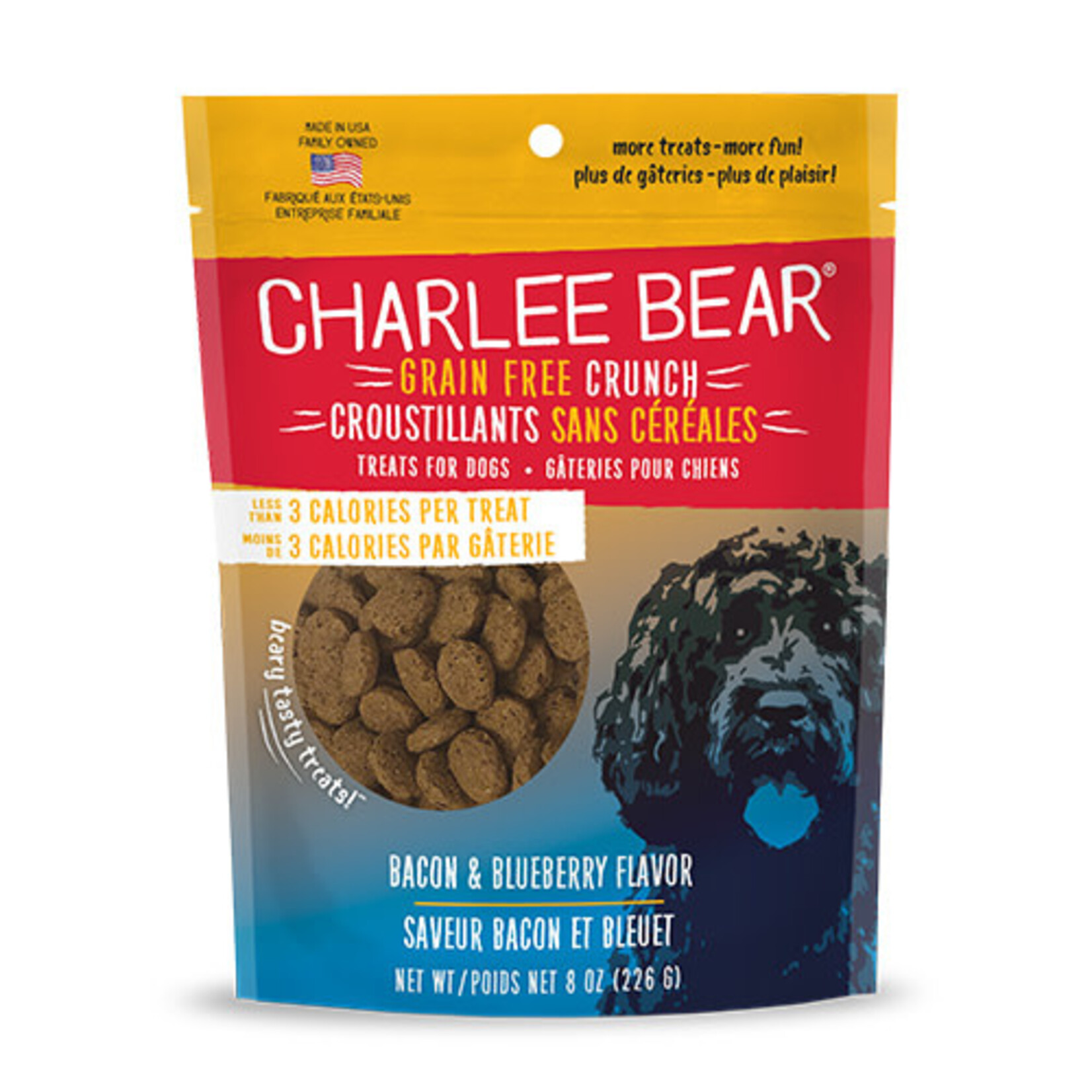 Charlee Bear Charlee Bear Grain Free Crunch Bacon & Blueberry  Dog Treat 8OZ