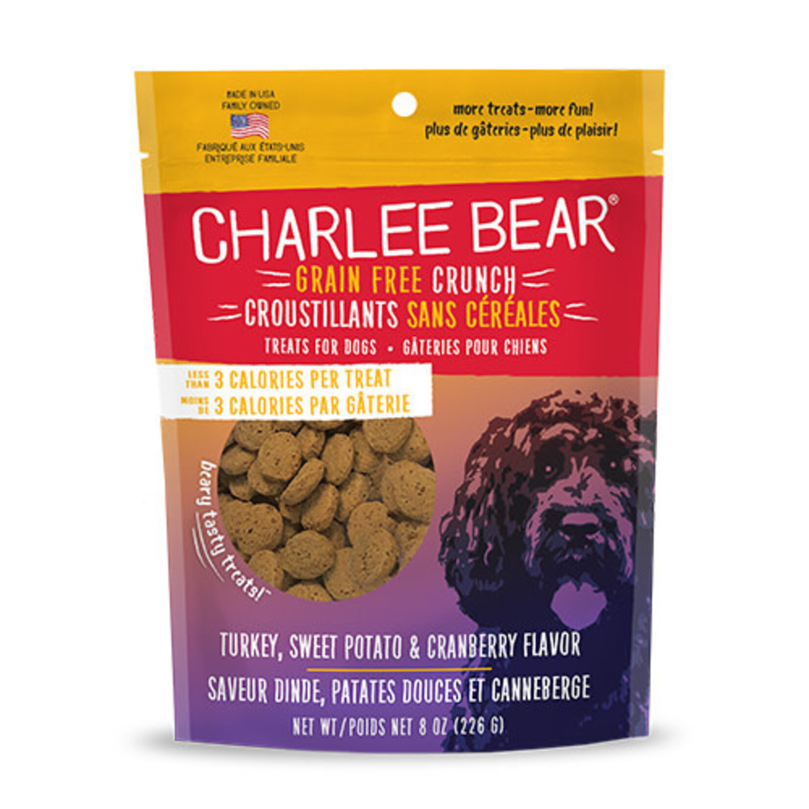 Charlee Bear Charlee Bear Grain Free Crunch Turkey , Sweet Potato & Cranberry Dog Treat 8OZ