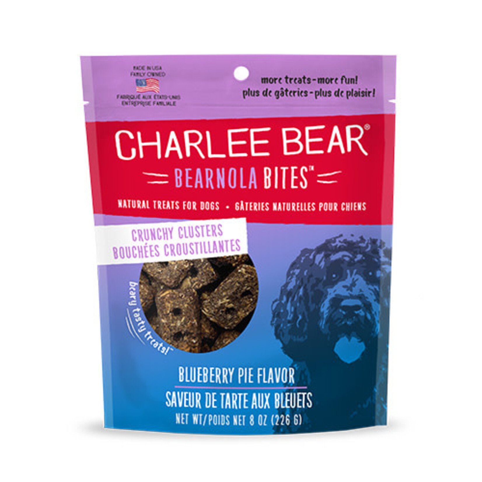 Charlee Bear Charlee Bear Crunchy Bearnola Bites Blueberry Pie Flavor Dog Treat 8OZ