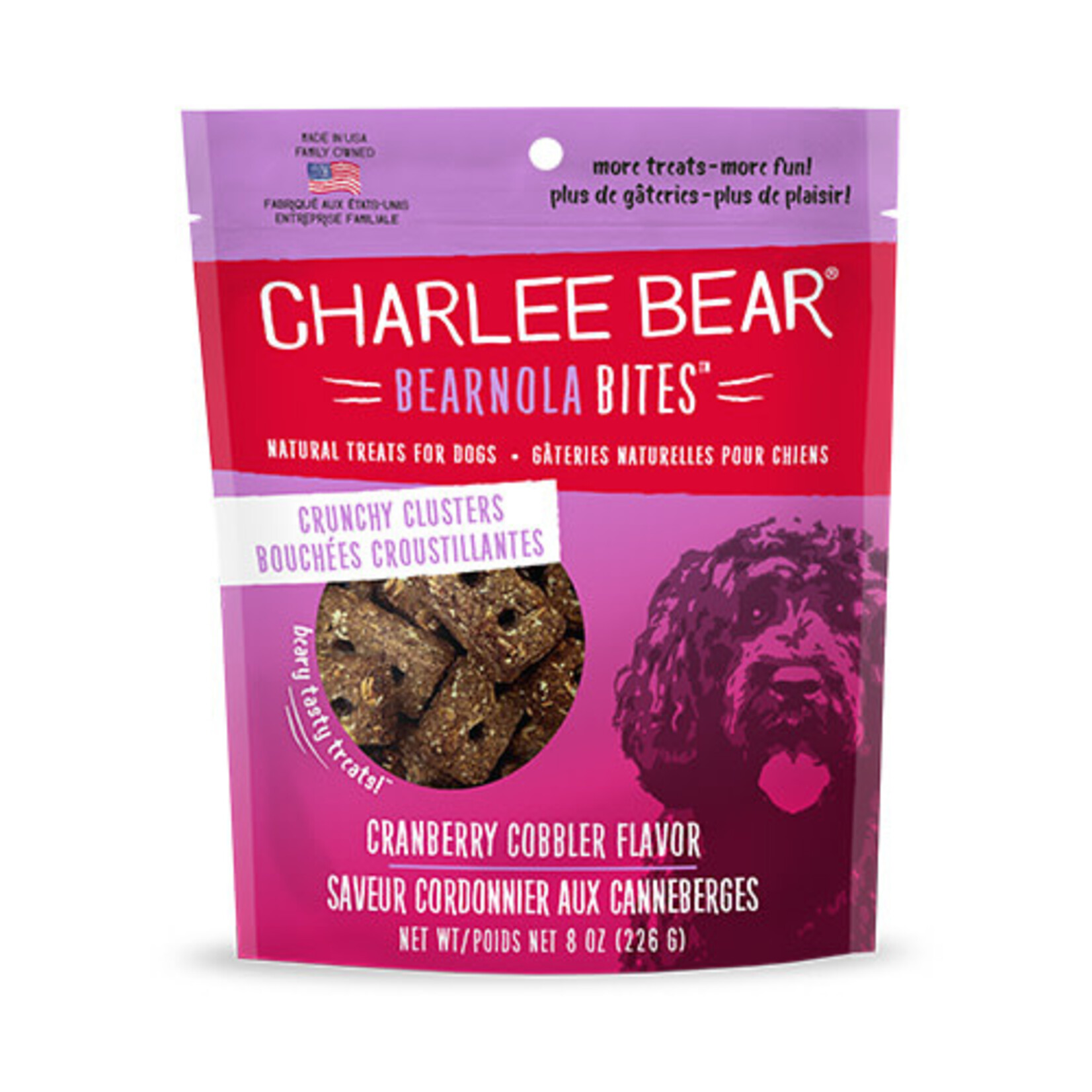 Charlee Bear Charlee Bear Crunchy Bearnola Bites Cranberry Cobbler Flavor Dog Treat 8OZ
