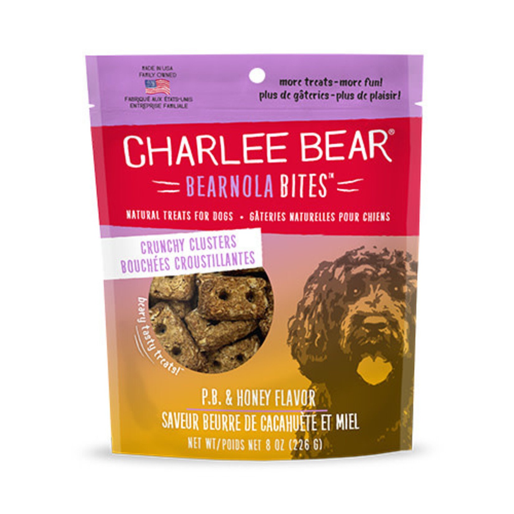 Charlee Bear Charlee Bear Crunchy Bearnola Bites Peanut Butter & Honey Flavor Dog Treat 8OZ