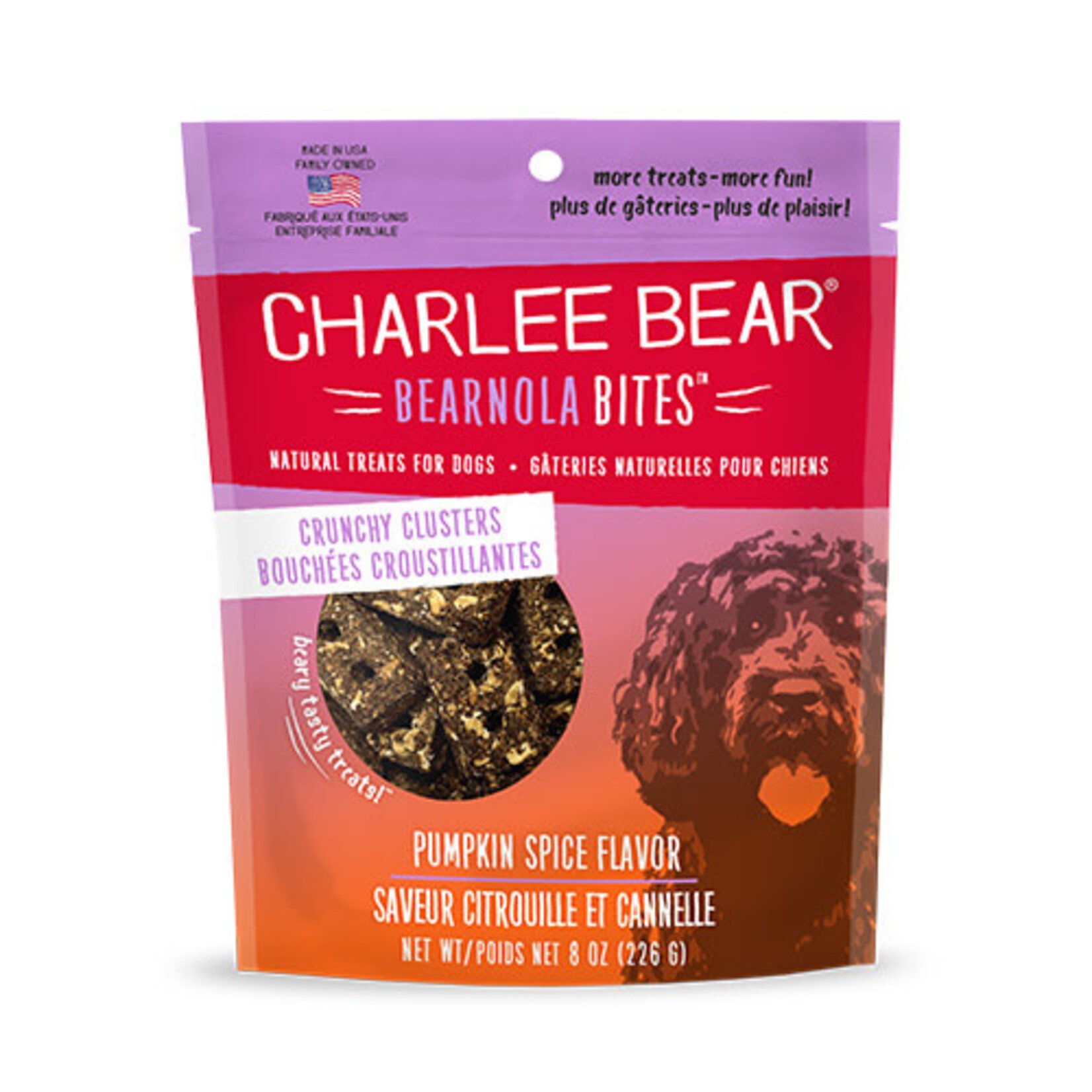 Charlee Bear Charlee Bear Crunchy Bearnola Bites Pumpkin Spice Flavor Dog Treat 8OZ