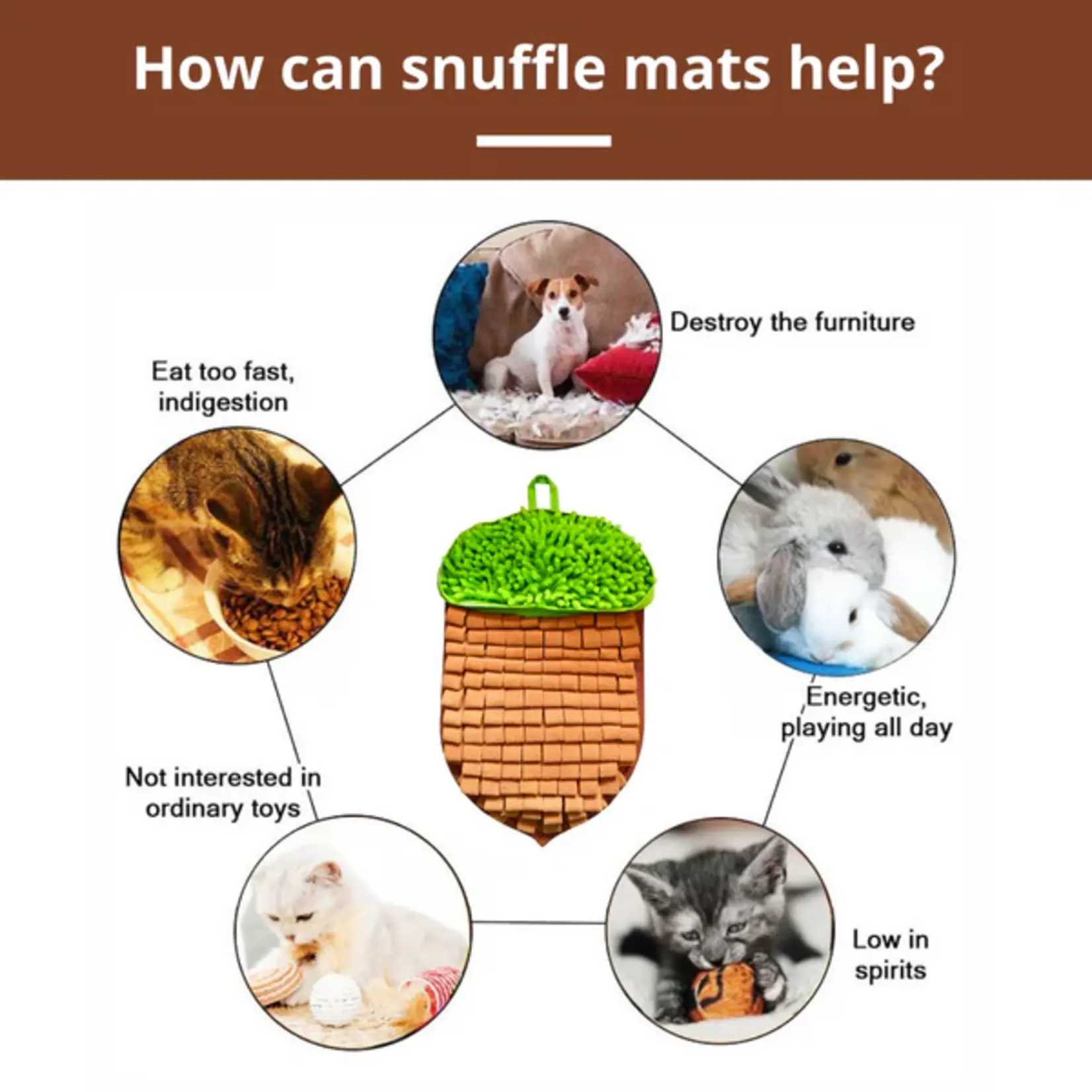 PawznDogz Snuffle Mat Nutty Acorn