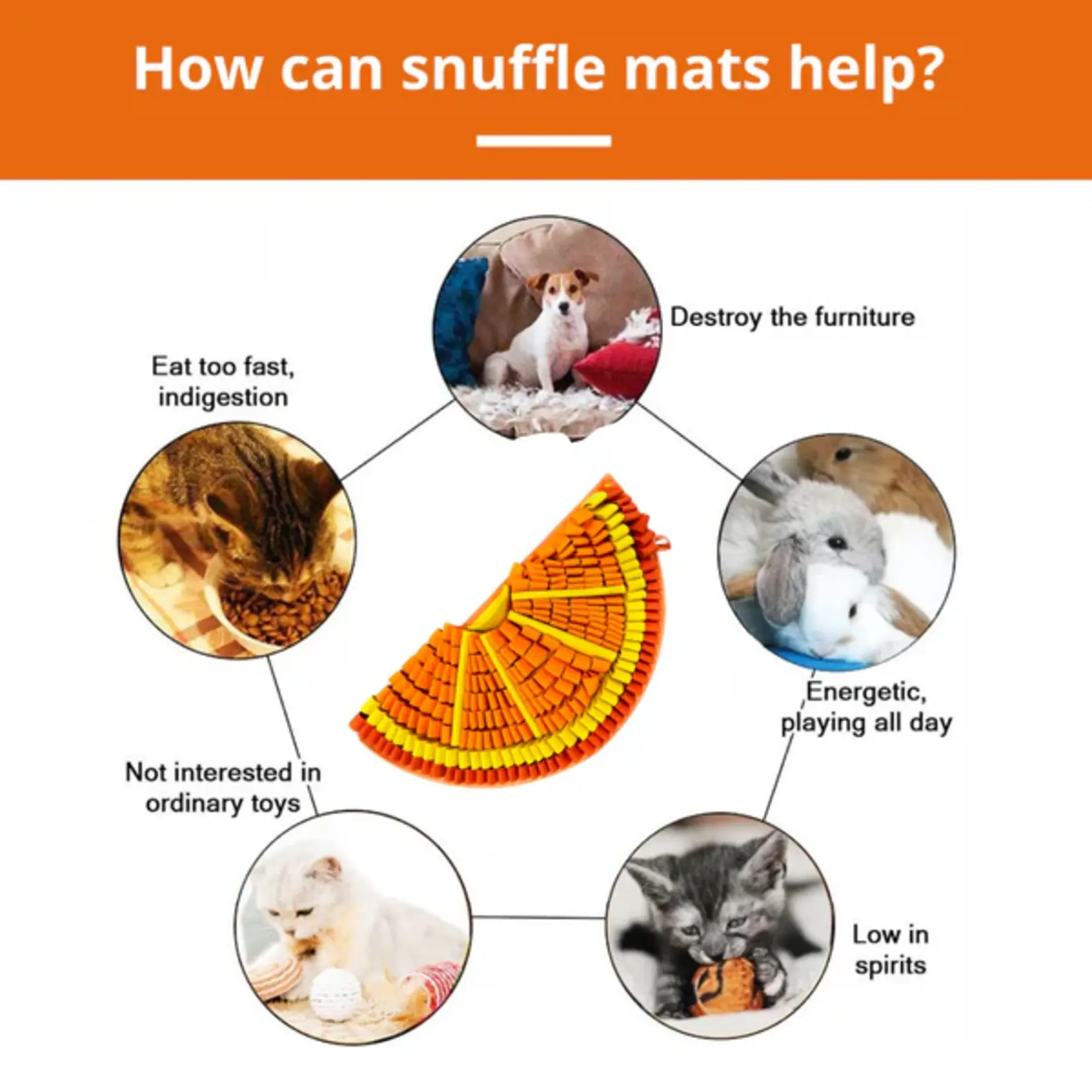PawznDogz Snuffle Mat Tangy Orange