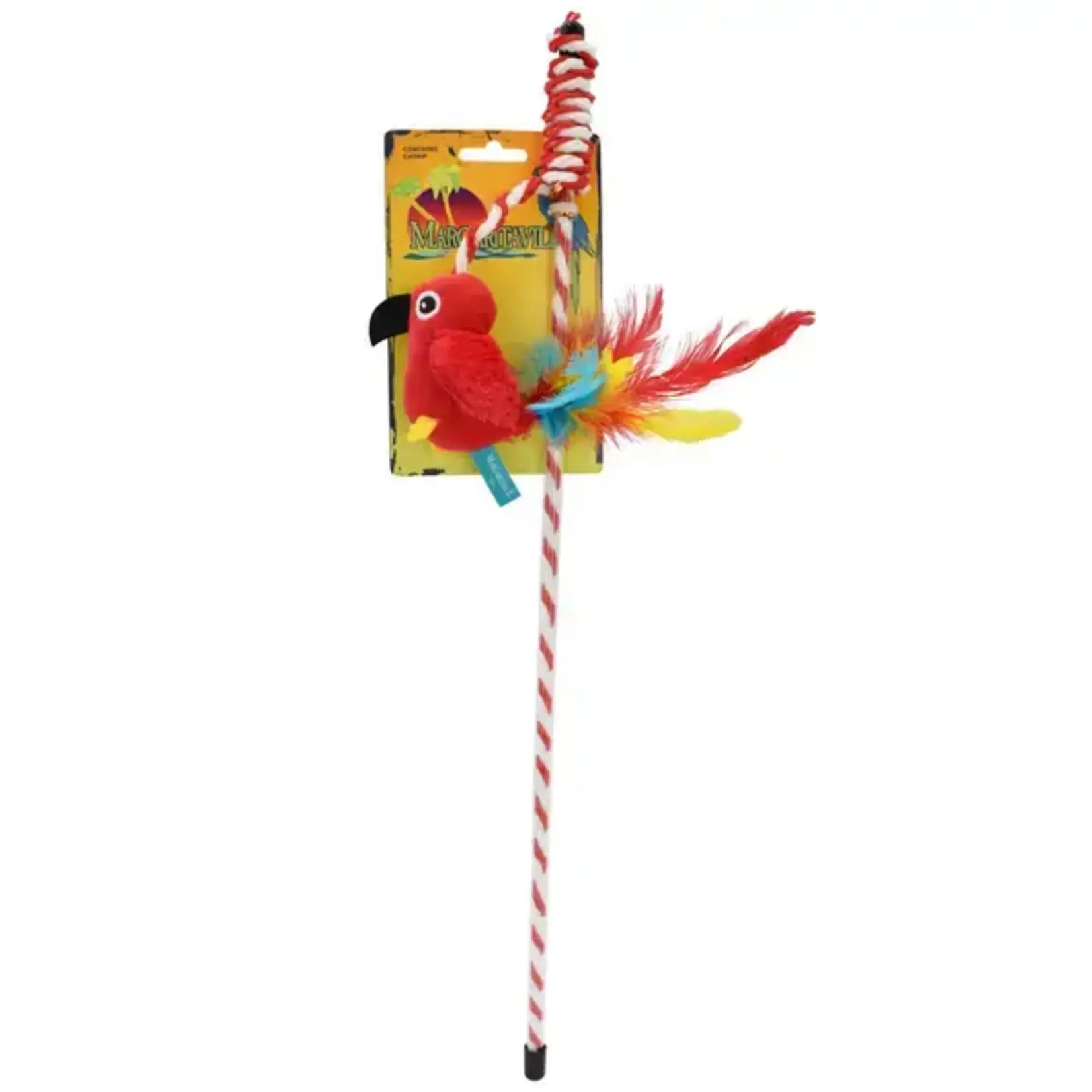 Margaritaville Cat Toy Wand With Red Bird