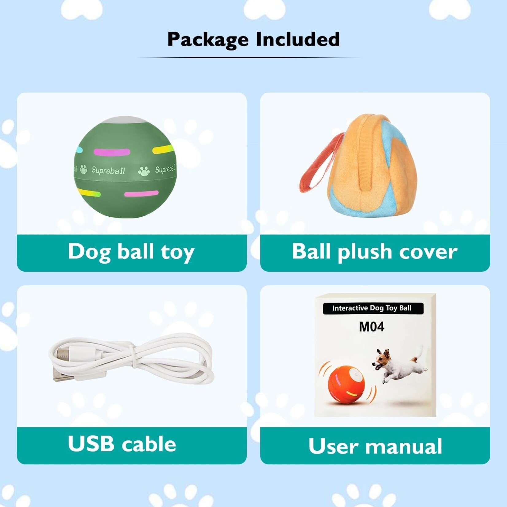 Supreball Interactive Dog Ball ( Assorted Color)