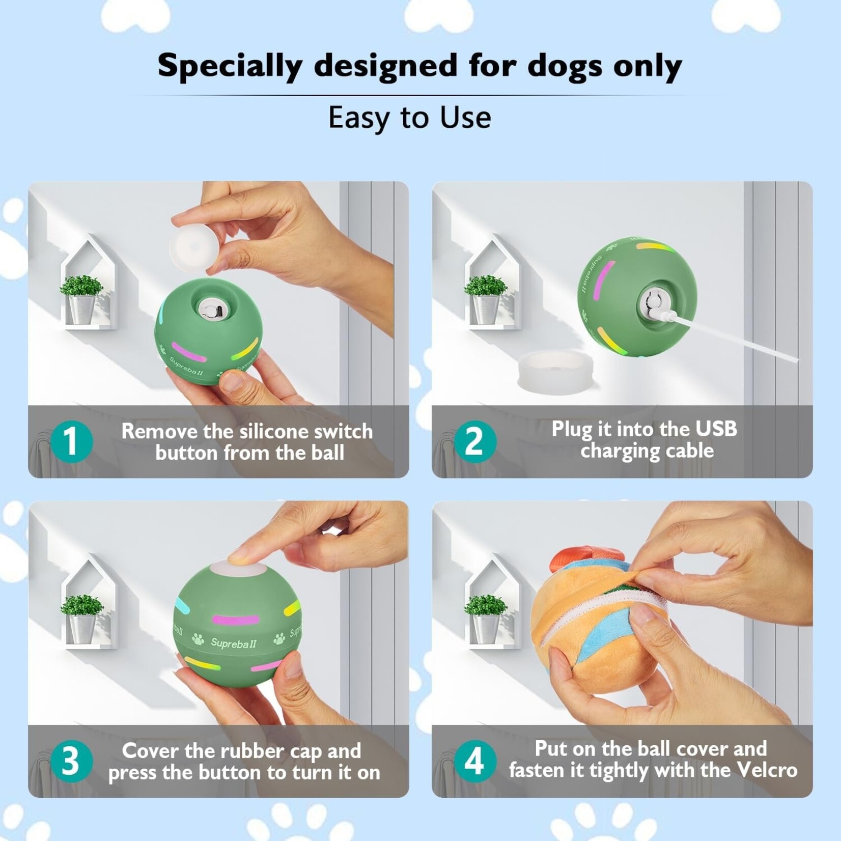 Supreball Interactive Dog Ball ( Assorted Color)