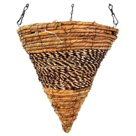 Pyramid Wood Woven Hanging Basket, Natural, 14in Vail