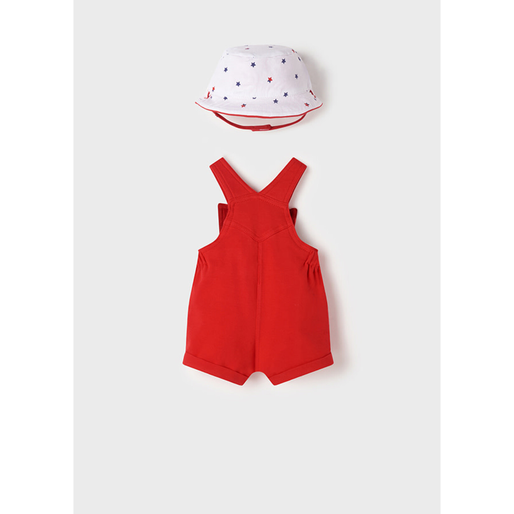 Mayoral Mayoral- Newborn- Short Dungaree Set w/Reversible Hat