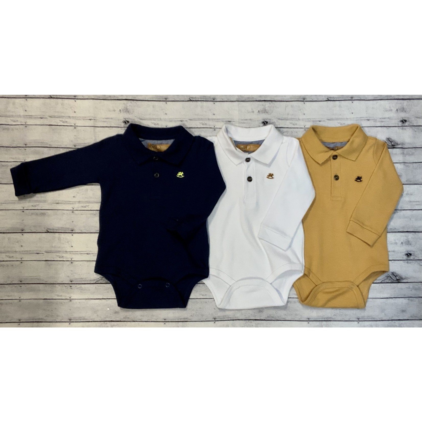 up baby Up Baby- Long Sleeve Jersey Cotton Polo Bodysuit