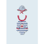 Mayoral Mayoral- Newborn- Printed Swimsuit w/Hat