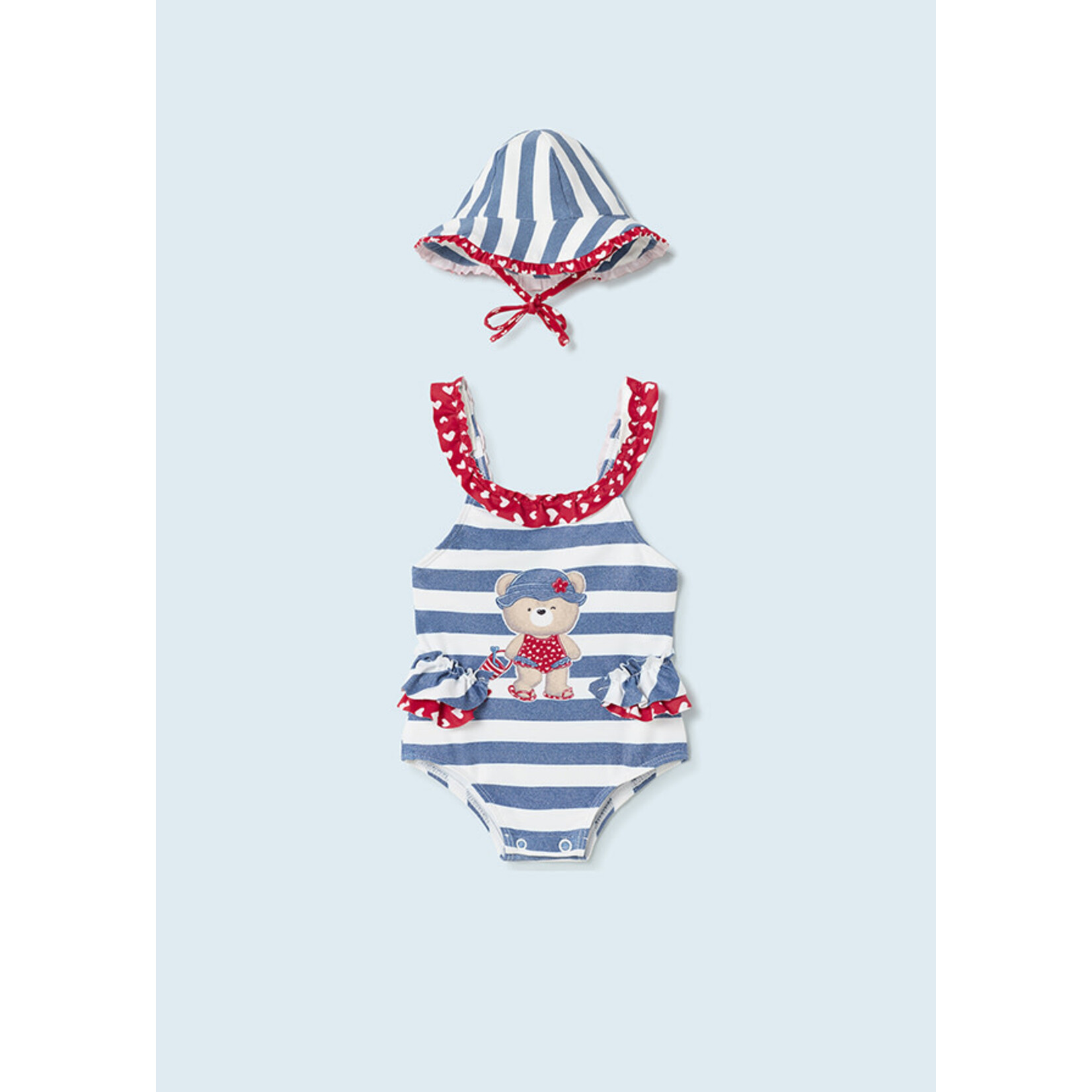 Mayoral Mayoral- Newborn- Printed Swimsuit w/Hat