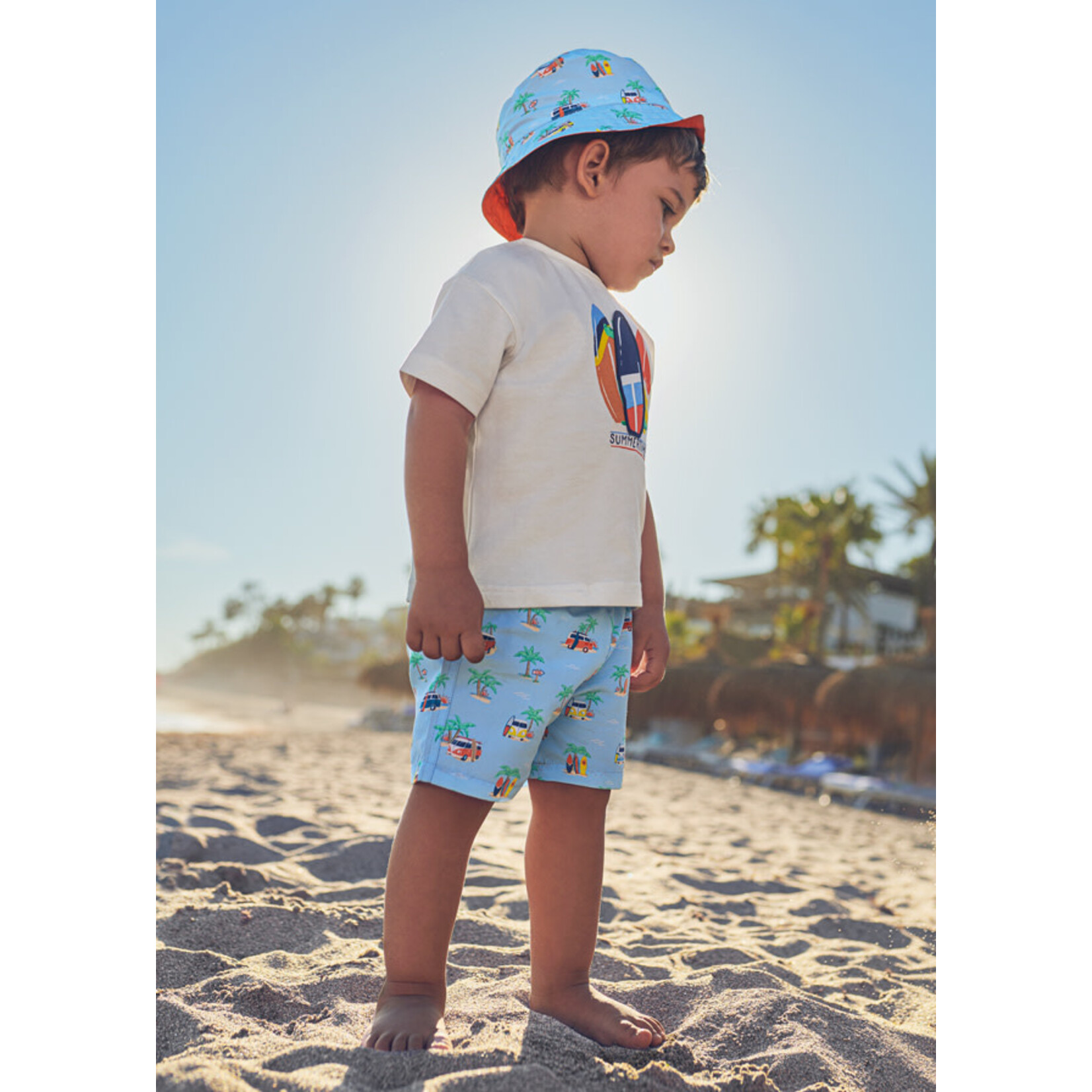 Mayoral Mayoral- Baby- Ecofriends Boys Printed Swimsuit set w/Reversible Hat