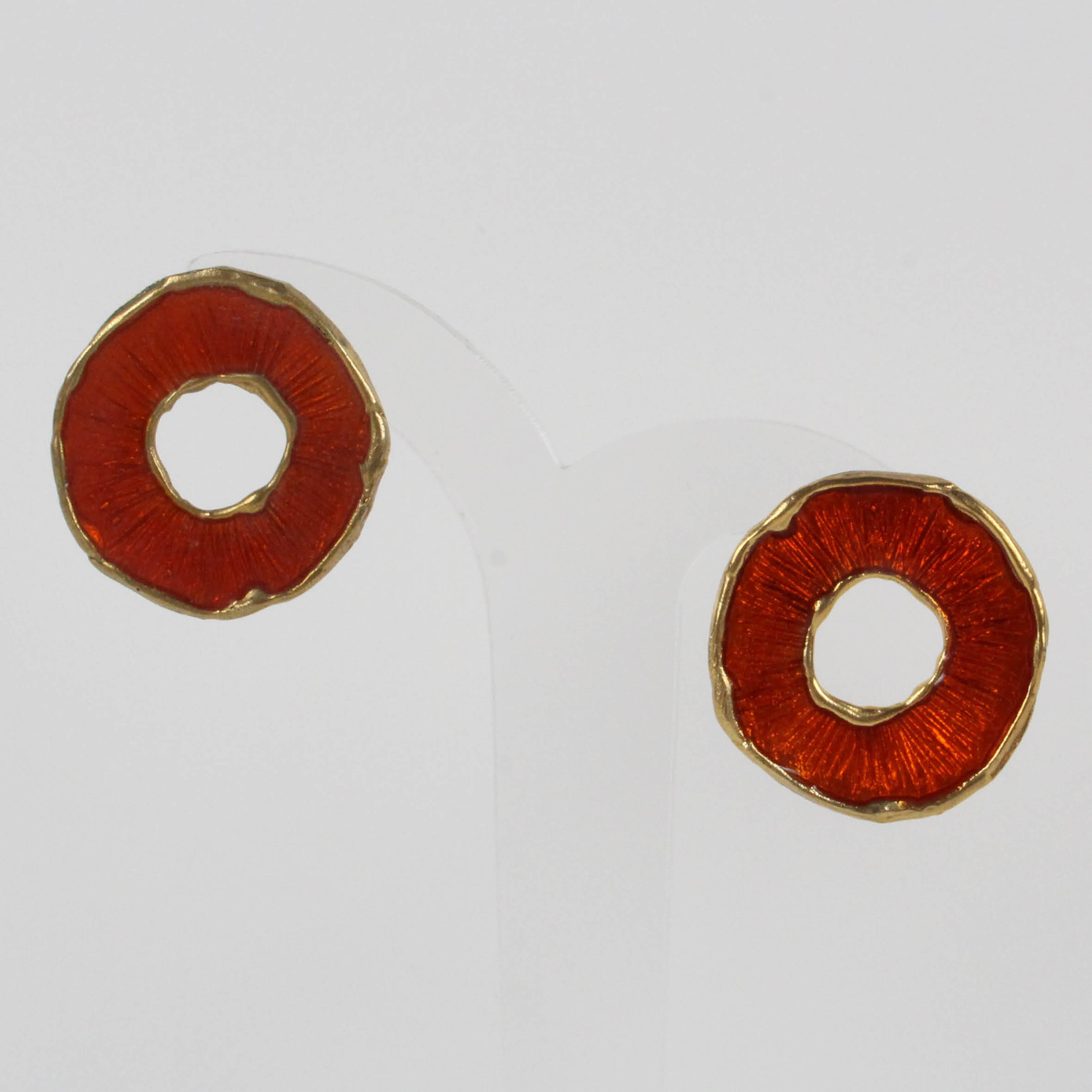 ARTIZ, Enamel and Bronze (red) | earrings
