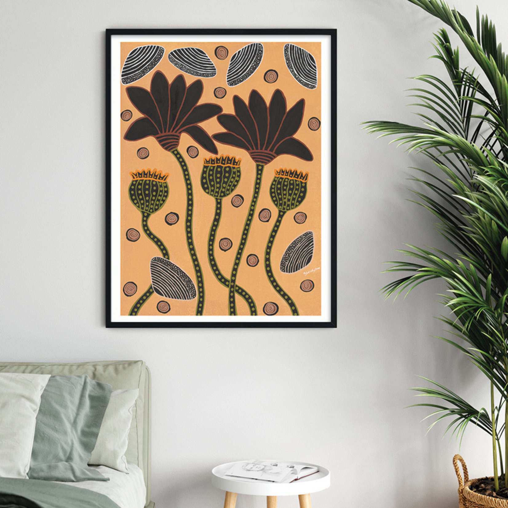 Maljah Cathy Snow, Waterlilies, Freshwater Mussels and Seedlillies  2021| Reproduction Print