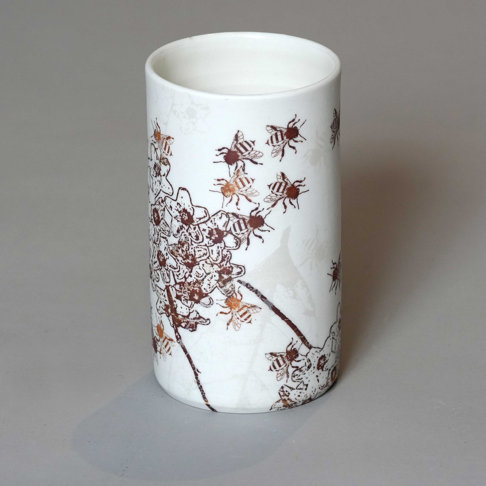 Mollie Bosworth, Vase with Native Bees | Porcelain