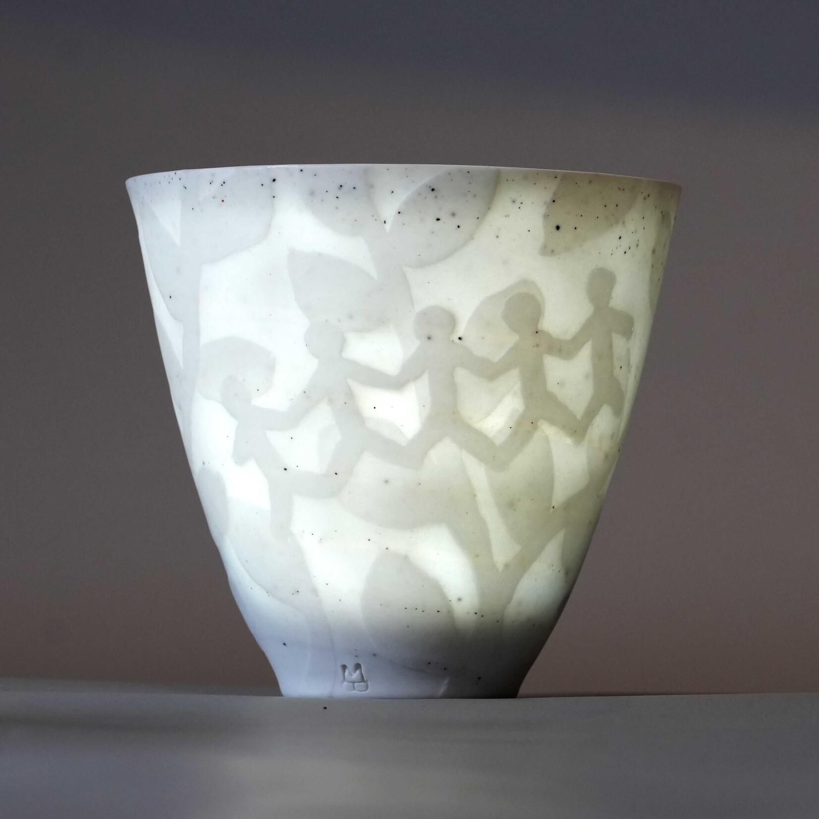 Mollie Bosworth, Rust Neriage with Washback Pattern (Celadon Interior) 12.5cm | Porcelain