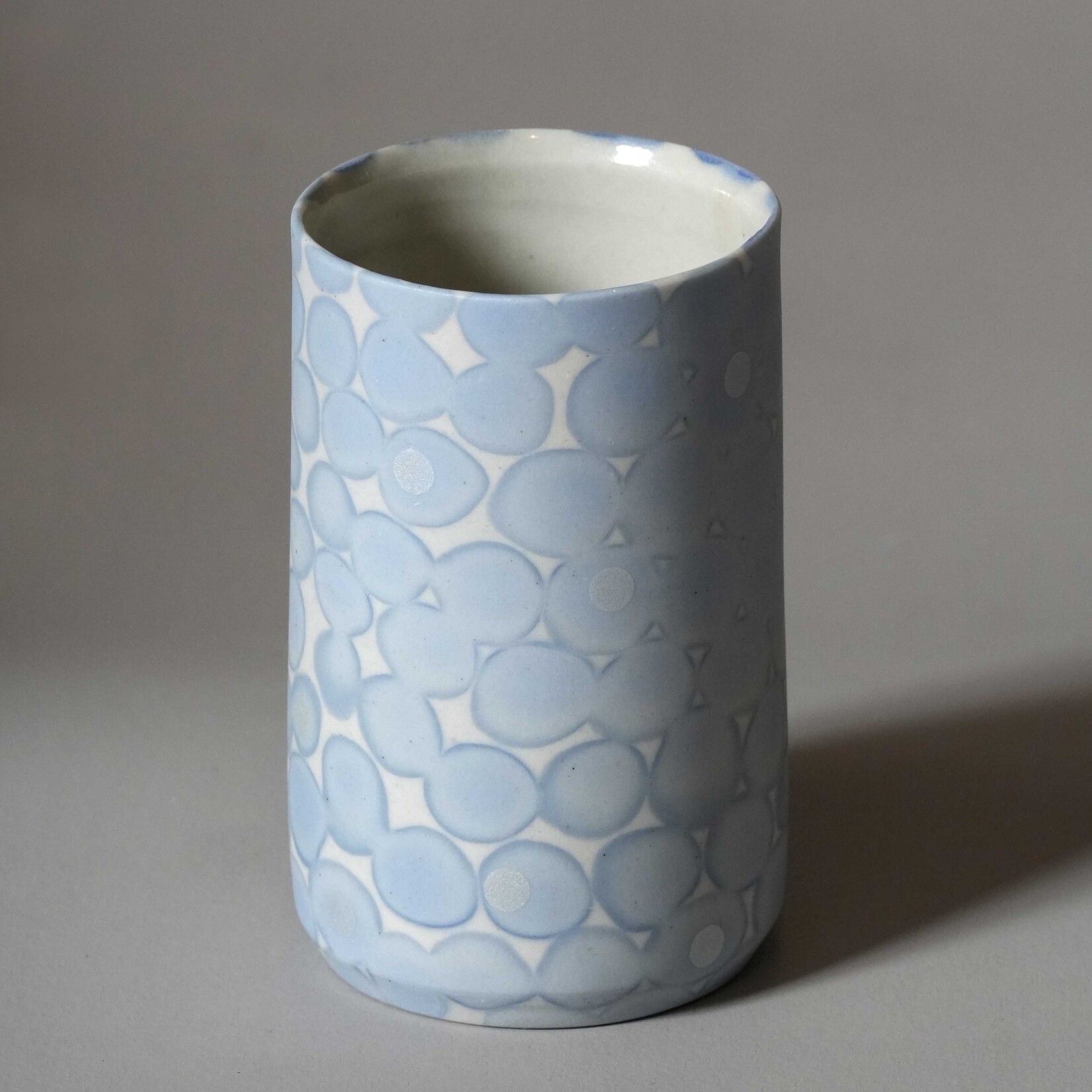 Mollie Bosworth, Cylinder Vase with Pale Blue Dots | Porcelain