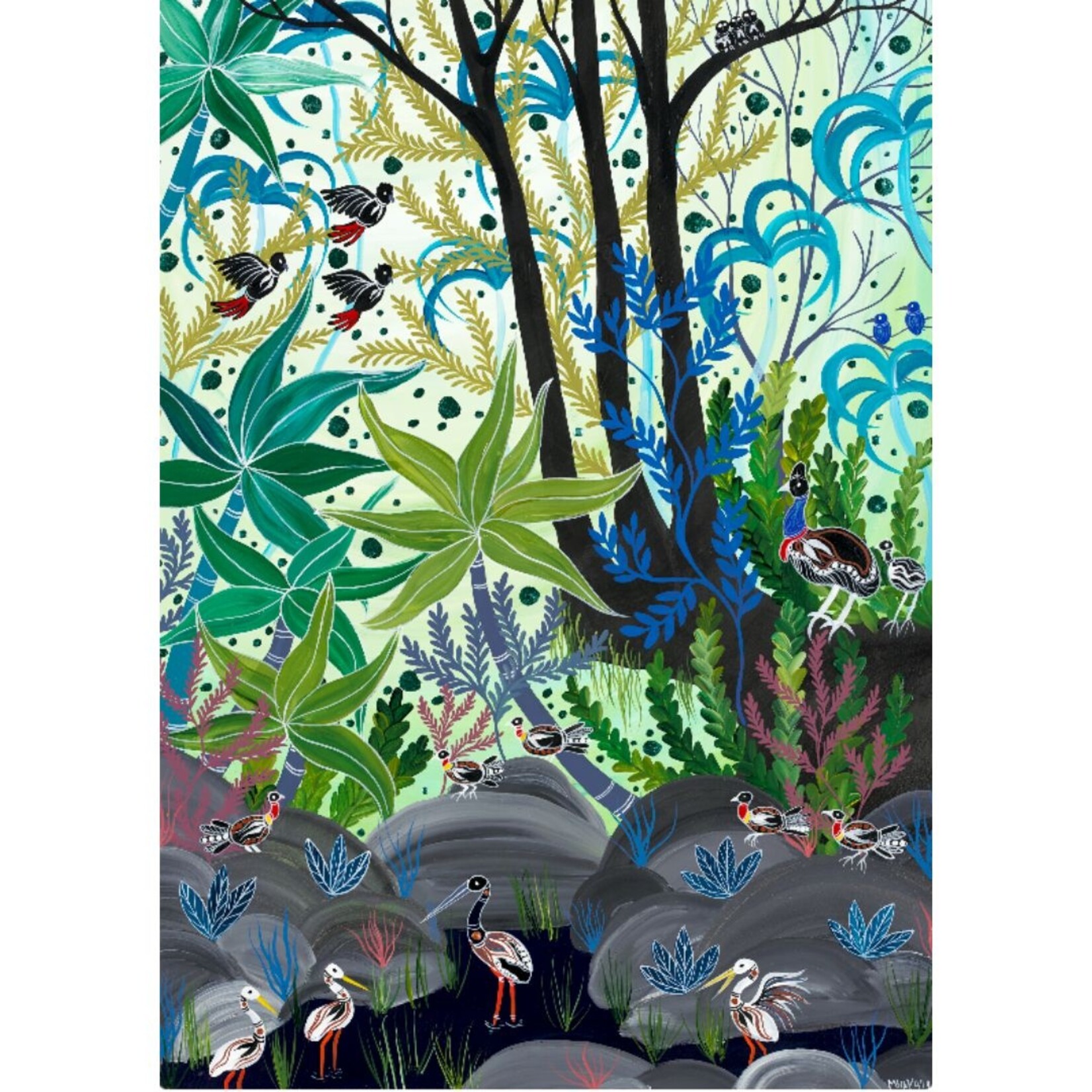 Melanie Hava, Cassowaries and Cockatoos 2019 | A1 Reproduction Print