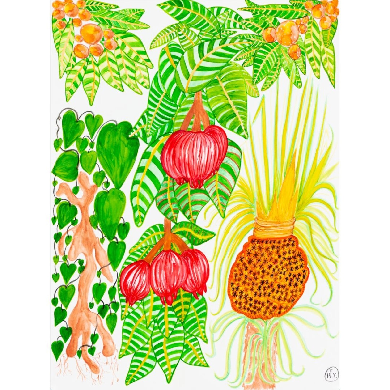 Heather Koowootha, The Wild Bush Apple | Tea Towel