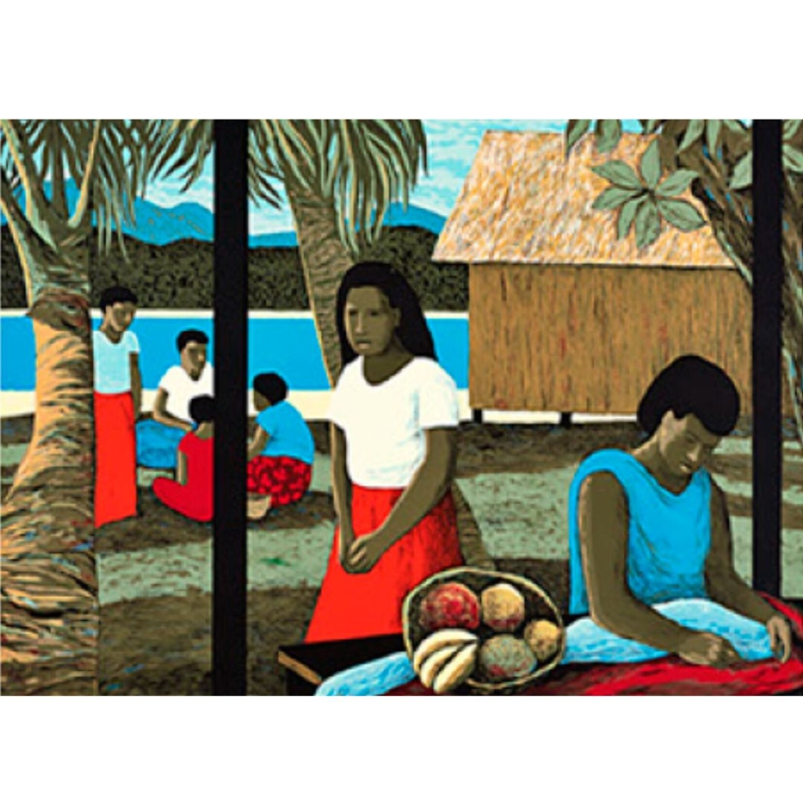 Ray Crooke, Fijian Village | Reproduction Print