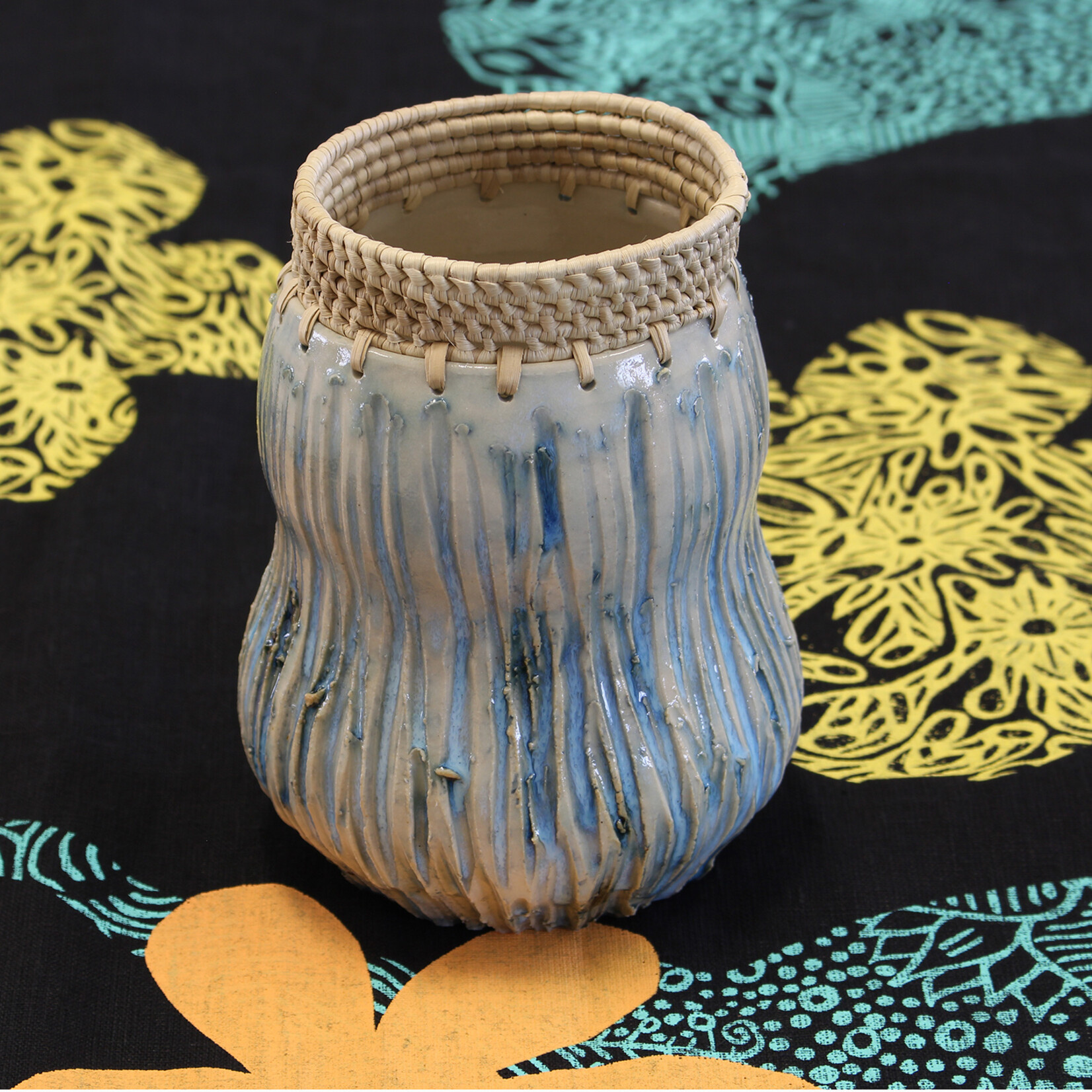 Philomena Yeatman, Woven Vase | Yarrabah Arts Centre