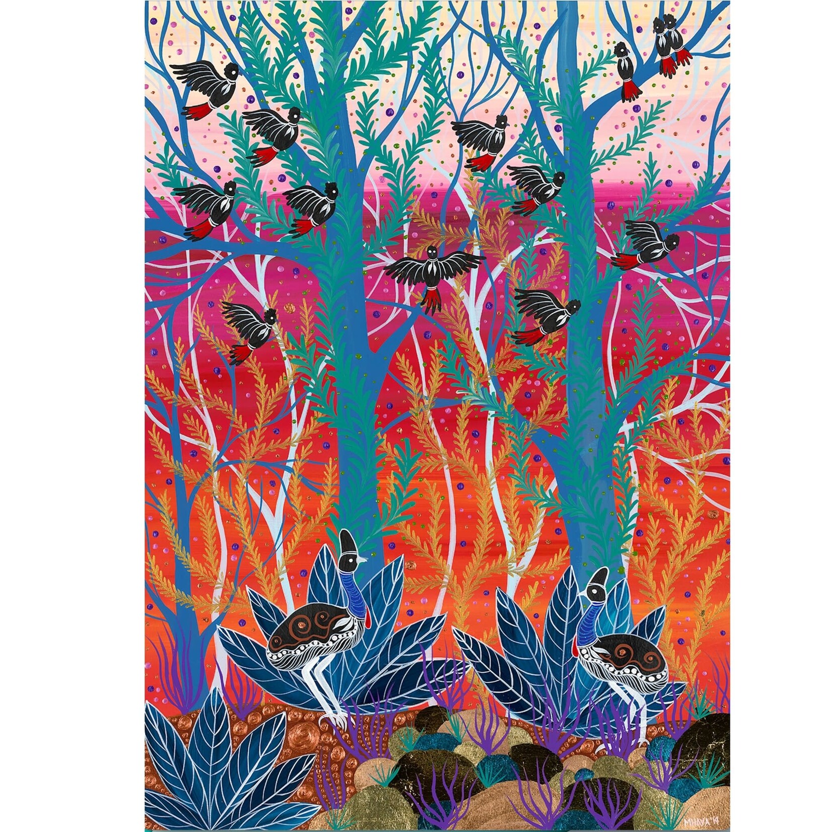 Melanie Hava, Cassowary Meeting  2020 | Reproduction Print