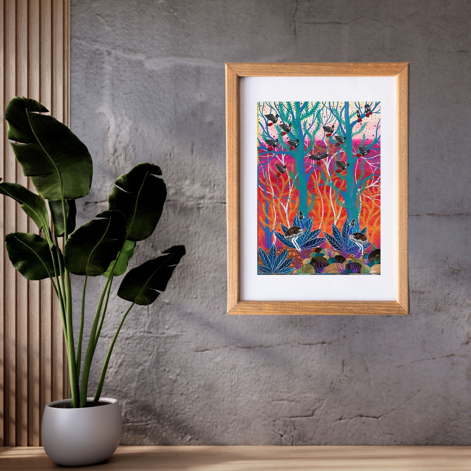 Melanie Hava, Cassowary Meeting  2020 | Reproduction Print