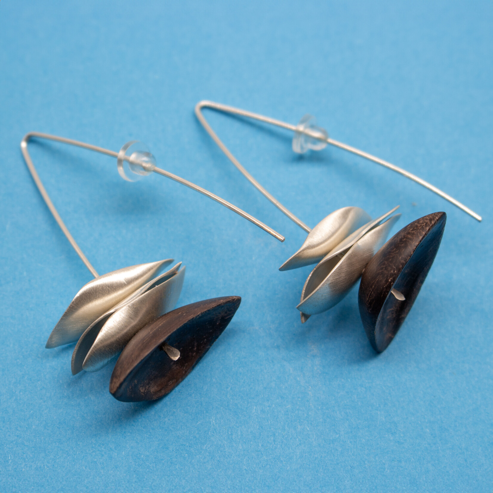 Handmade Earrings by Sarah Bourke - Beefwood and Stirling Silver